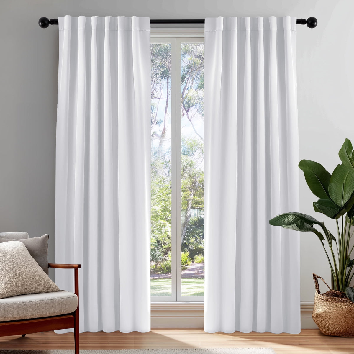 ZOPZO Curtains & Valances, Greyish White