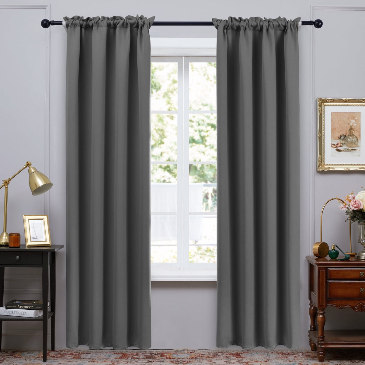 ZOPZO Curtains & Valances, Light Gray
