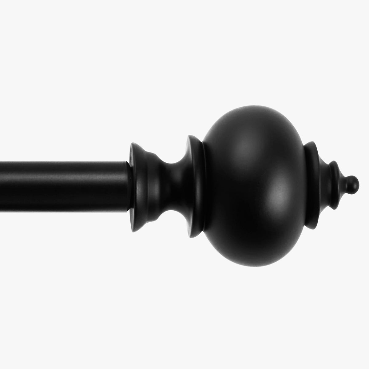 Deconovo Adjustable Curtain Rod with Clear Acrylic Finials - Black, 84