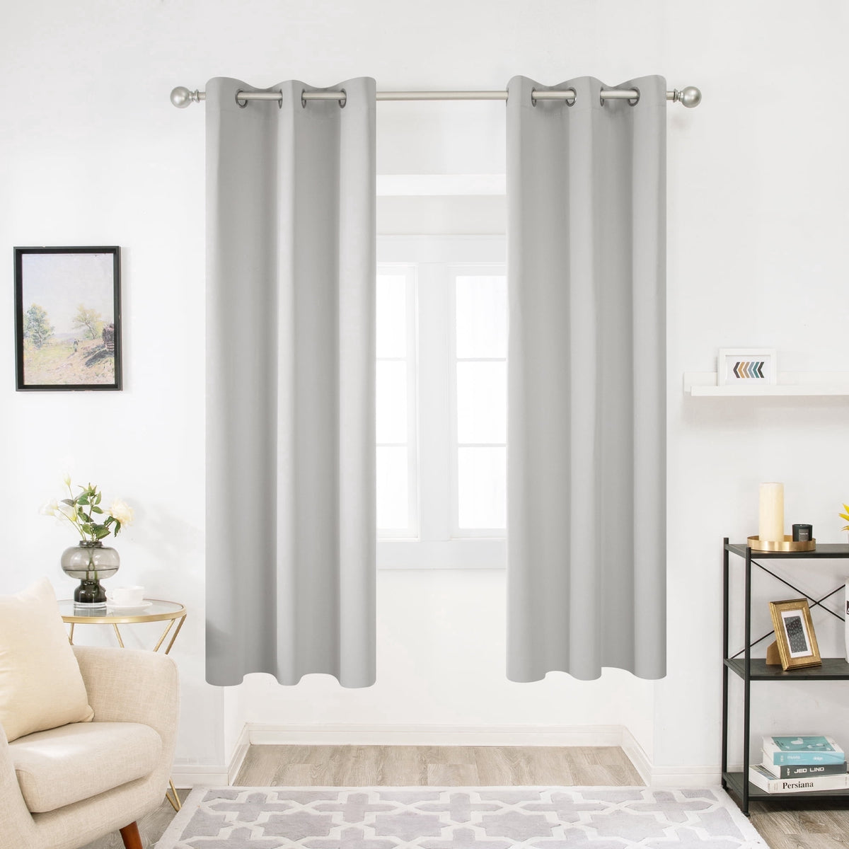 ZOPZO Curtains & Valances, Grayish White