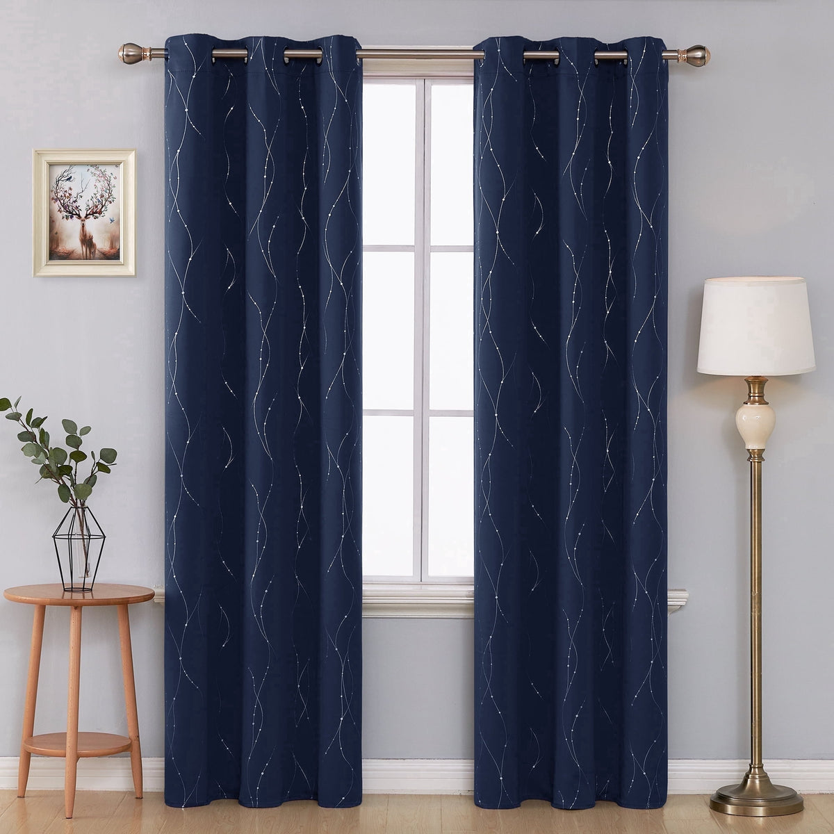 ZOPZO Curtains & Valances, Navy Blue