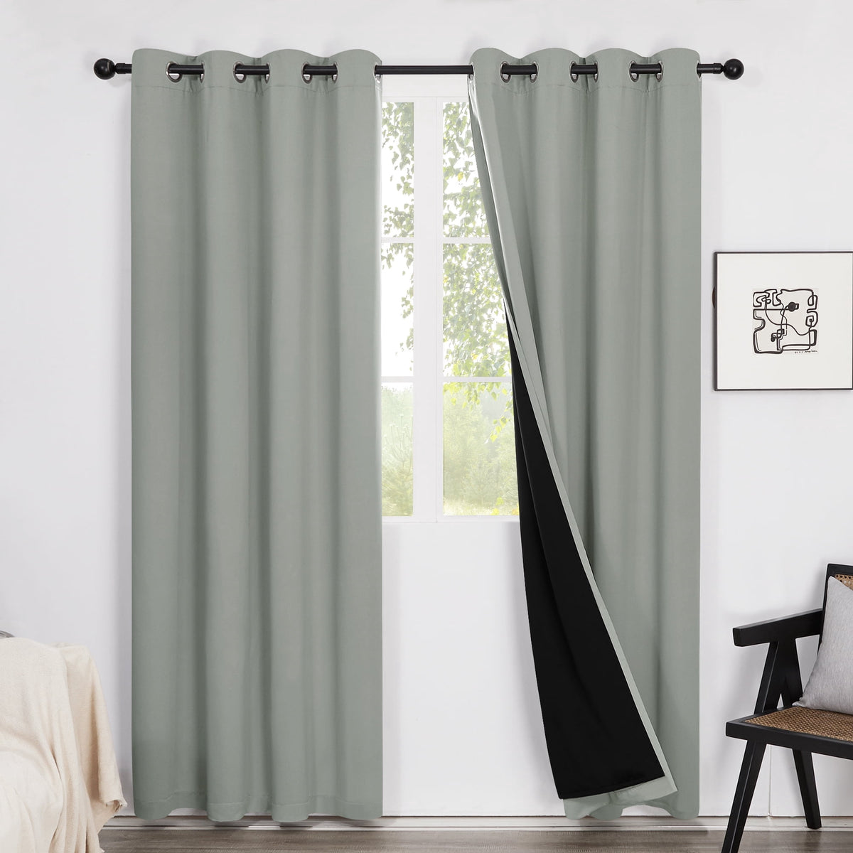ZOPZO Curtains & Valances, Light Gray