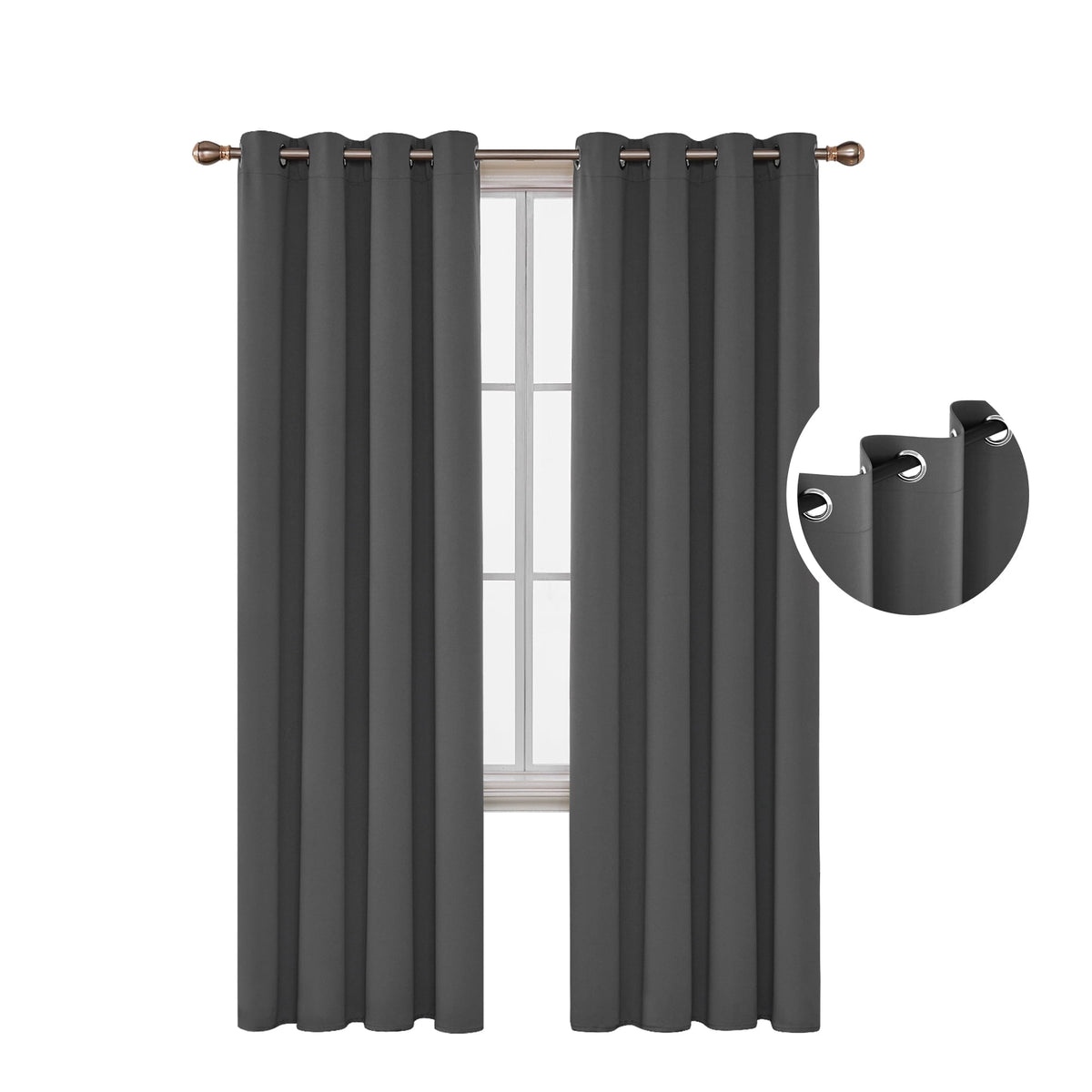 ZOPZO Curtains & Valances, Dark Gray