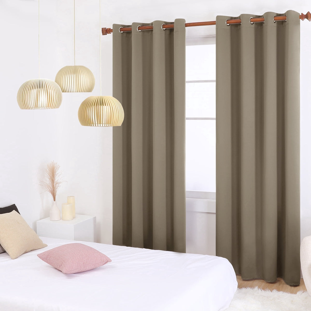 ZOPZO Curtains & Valances, Taupe
