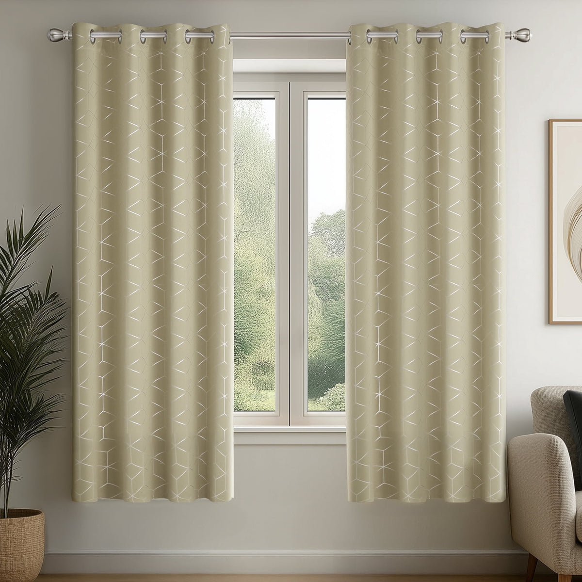 ZOPZO Curtains & Valances, Light Beige