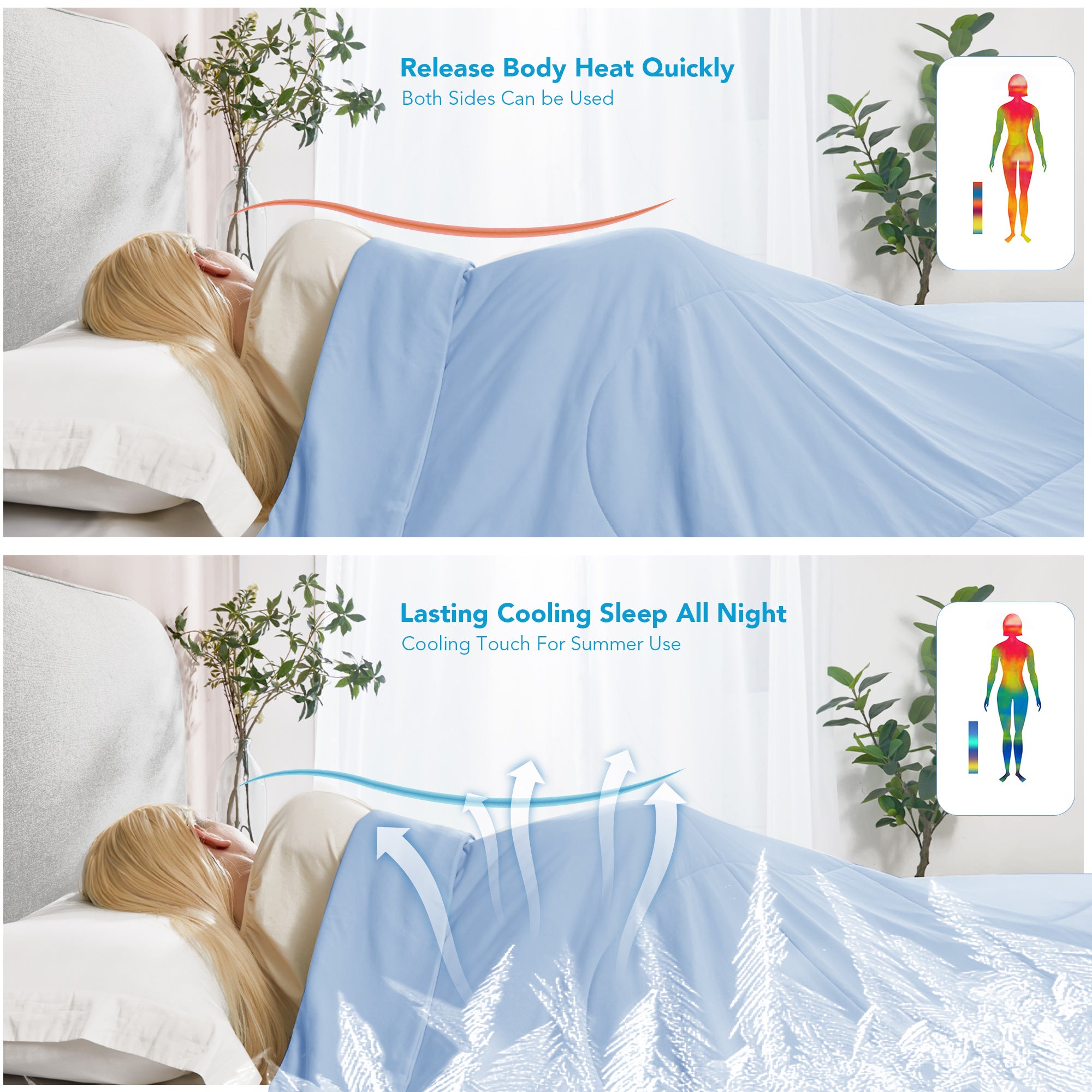 Deconovo Lightweight Cooling Comforter for Hot Sleepers, OEKO-TEX