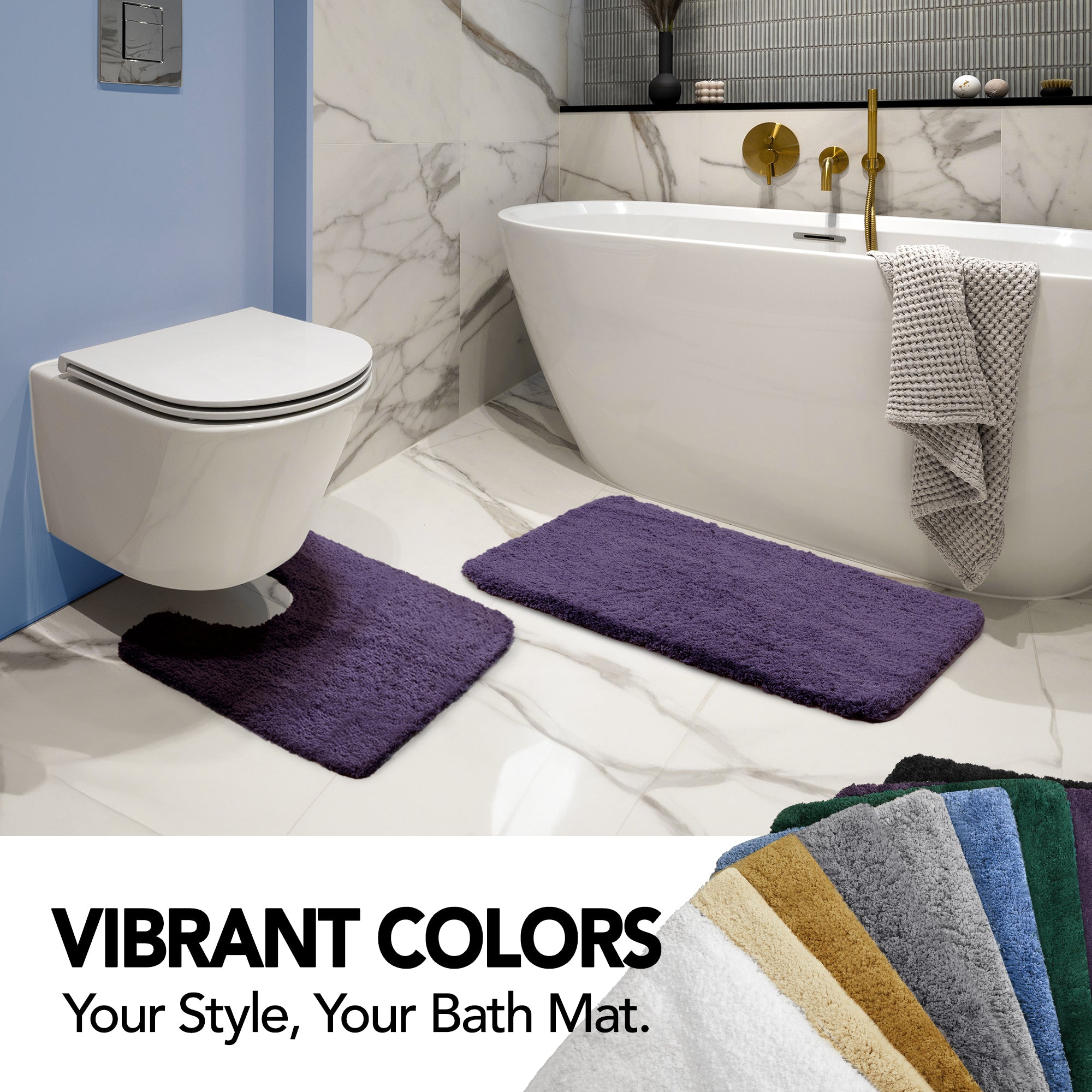 Deconovo Plush Non-Slip Bath Mat – Super Absorbent Rug (1 PC)