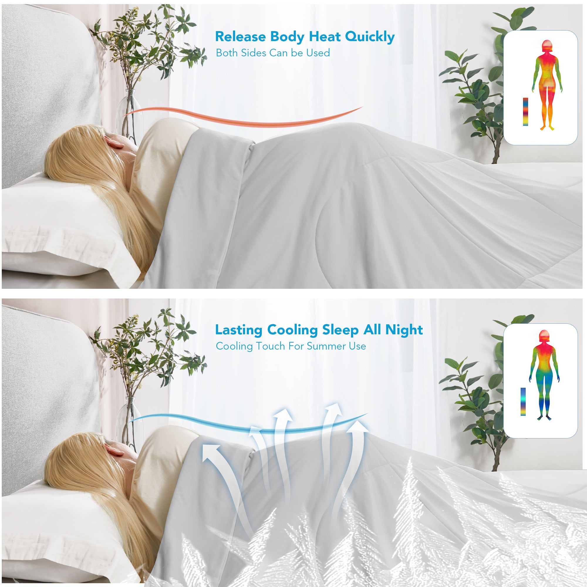 Deconovo Lightweight Cooling Comforter for Hot Sleepers, OEKO-TEX