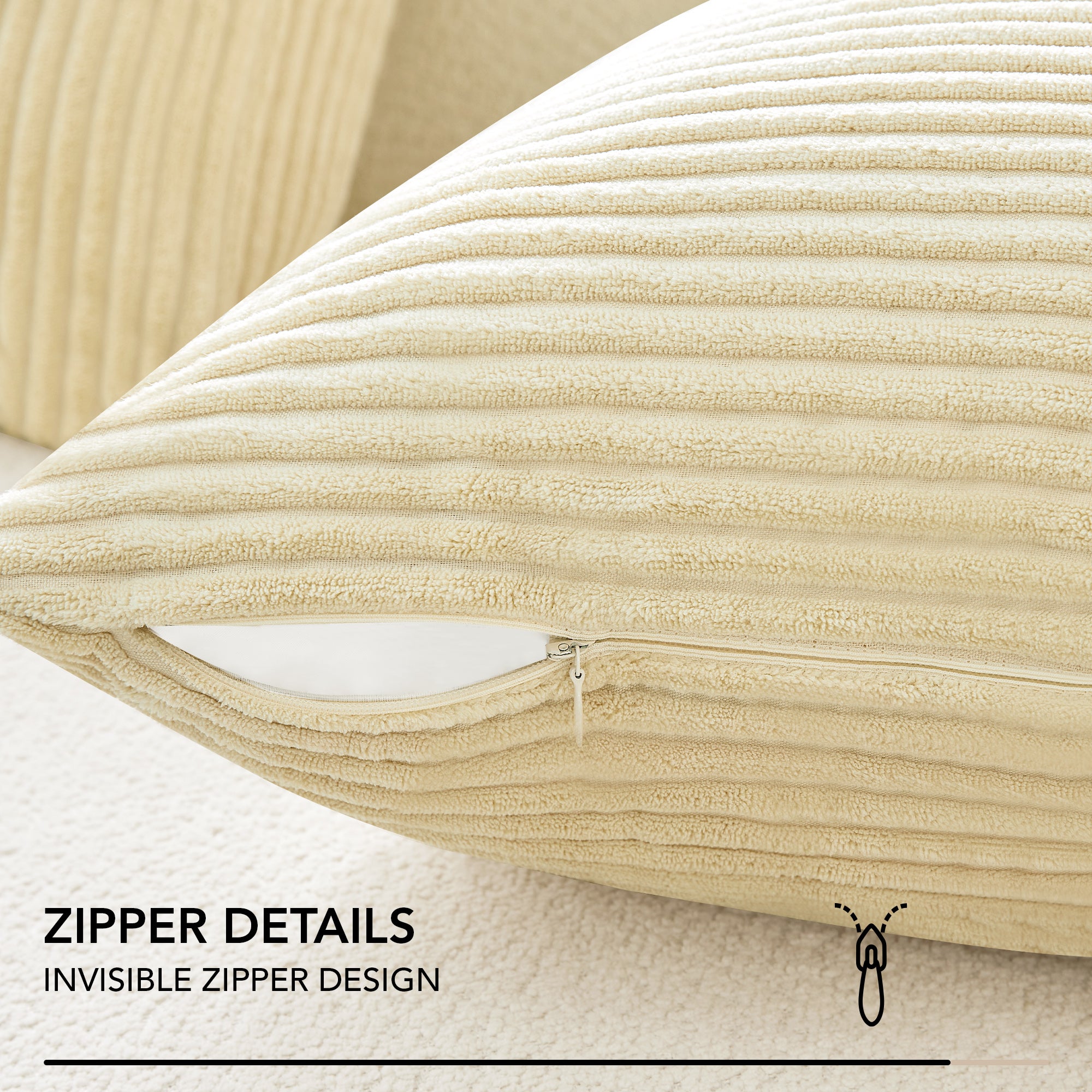 Deconovo Corduroy Throw Pillow Covers 2-Pack – Soft & Durable