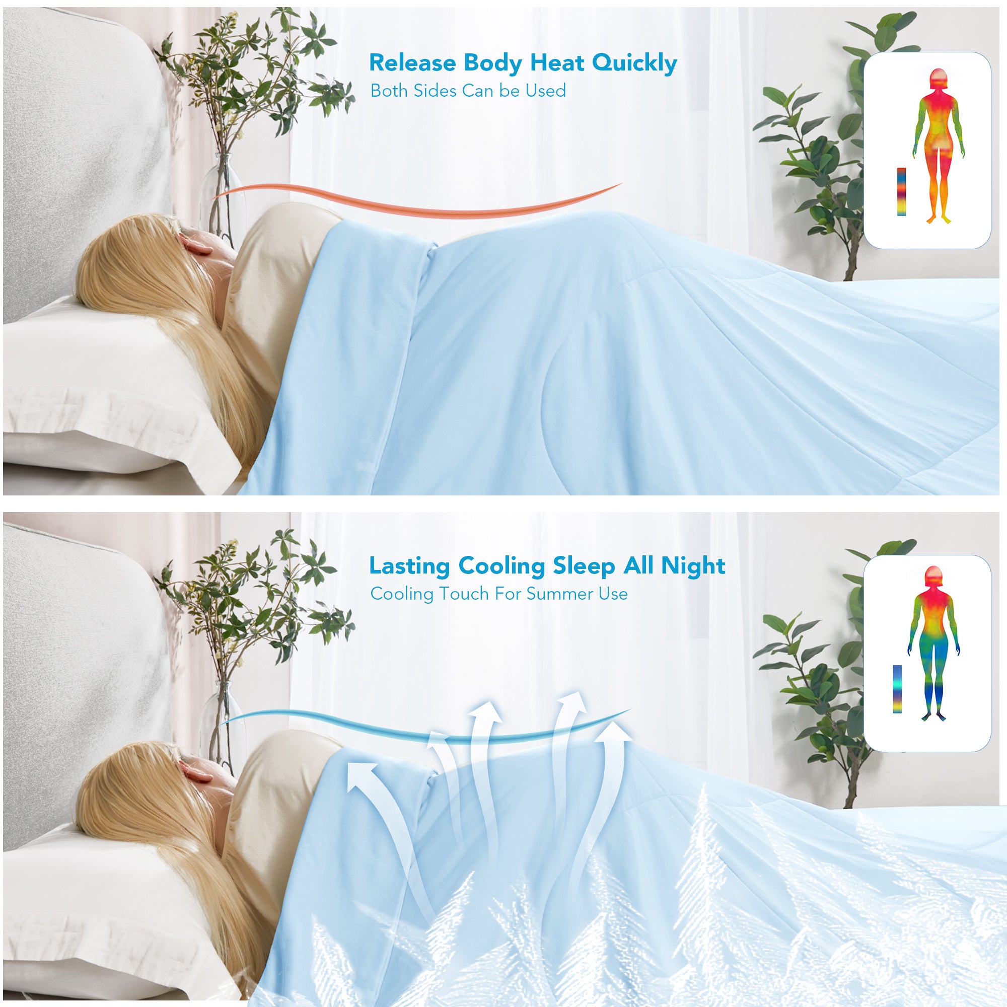 Deconovo Lightweight Cooling Comforter for Hot Sleepers, OEKO-TEX