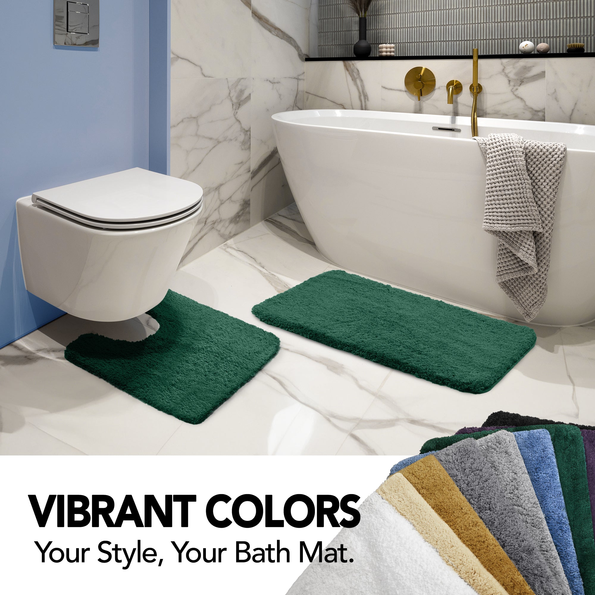Deconovo Plush Non-Slip Bath Mat – Super Absorbent Rug (1 PC)
