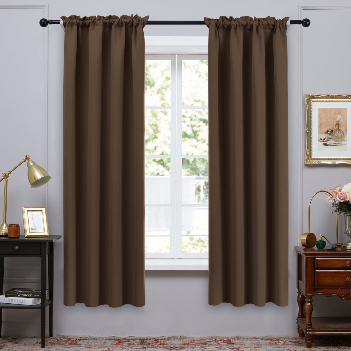 ZOPZO Curtains & Valances, Brown