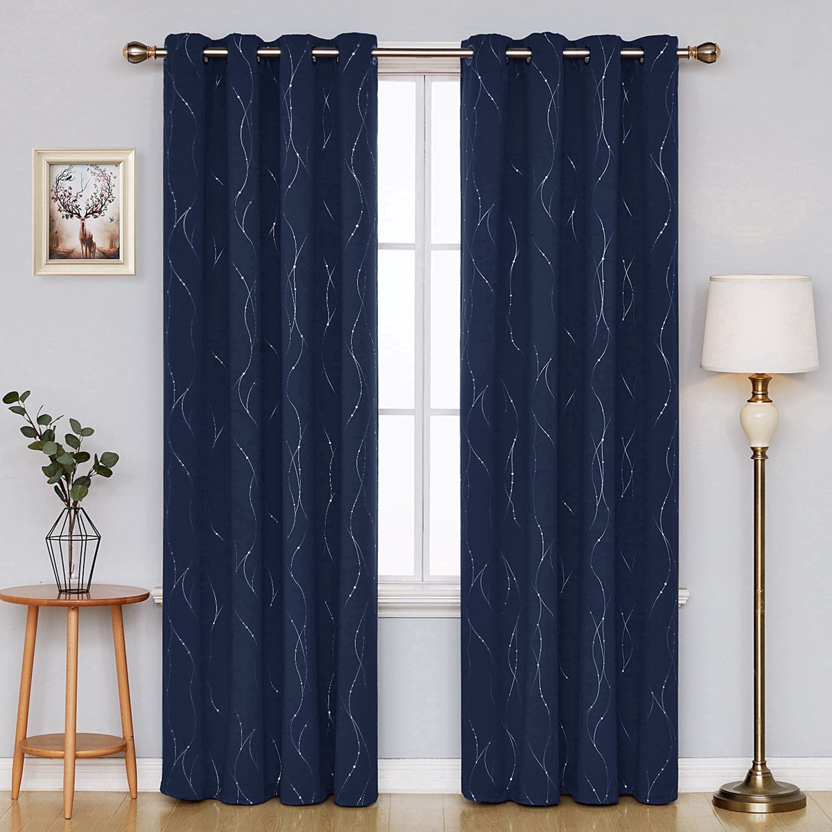 ZOPZO Curtains & Valances, Navy Blue