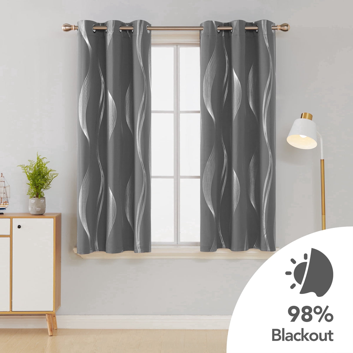 ZOPZO Curtains & Valances, Dark Gray
