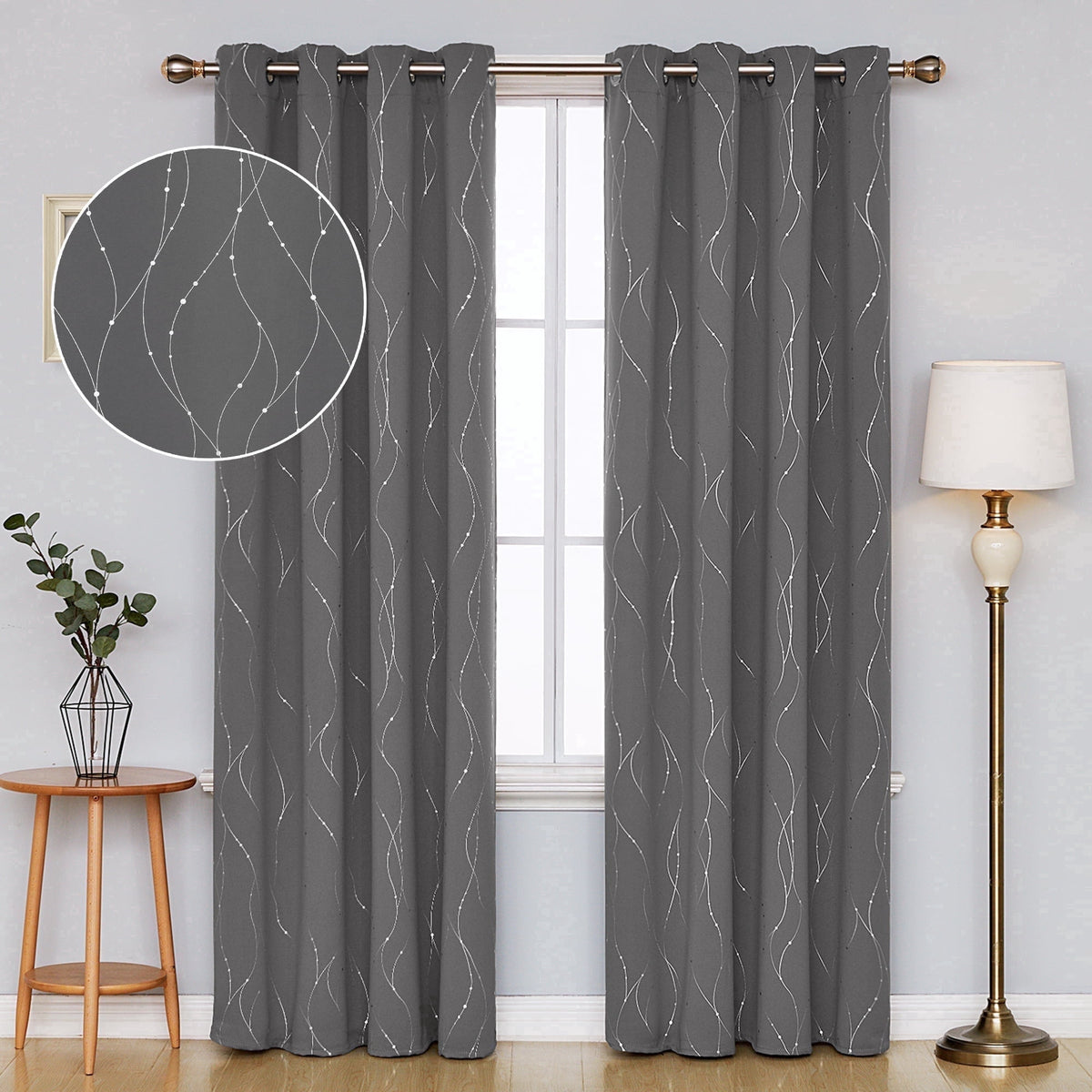 ZOPZO Curtains & Valances, Light Gray