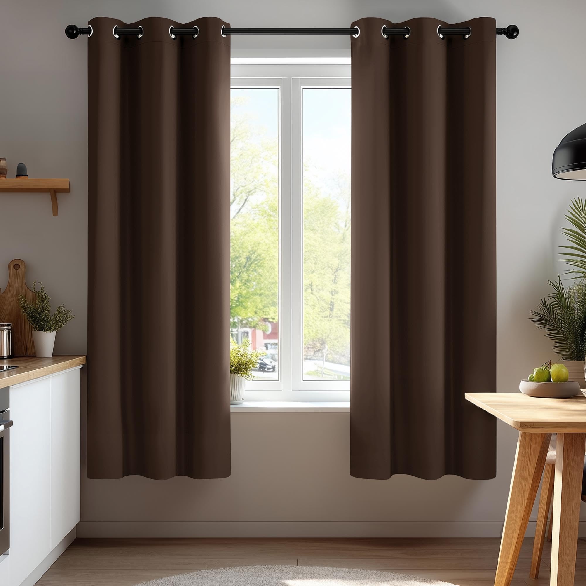 Deconovo Grommet Curtains 2 Panels, Thermal Insulated, 38"W