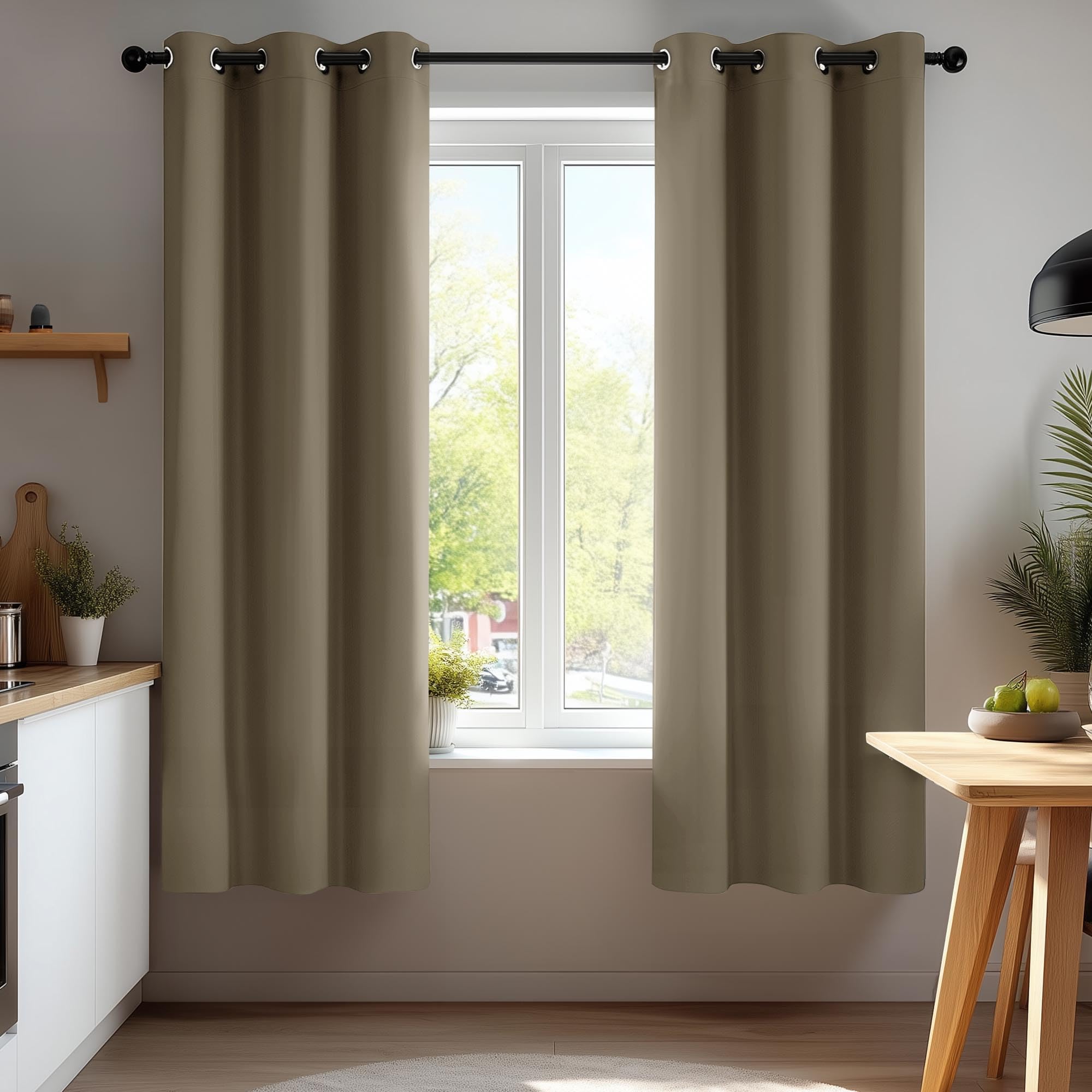 Deconovo Grommet Curtains 2 Panels, Thermal Insulated, 38"W