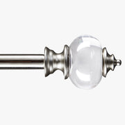 Deconovo Adjustable Curtain Rod with Clear Acrylic Finials - Silver, 120