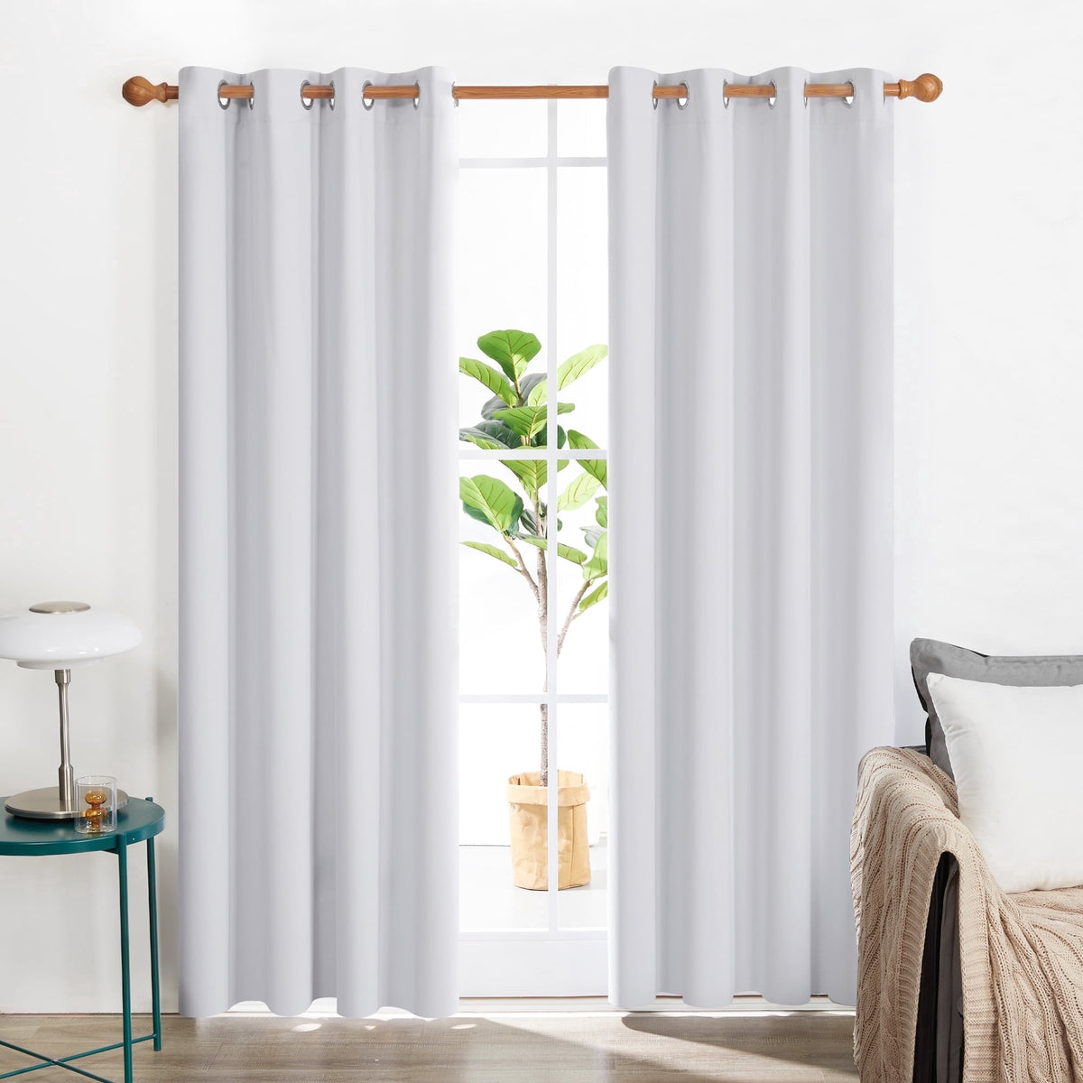 ZOPZO Curtains & Valances, Bright White