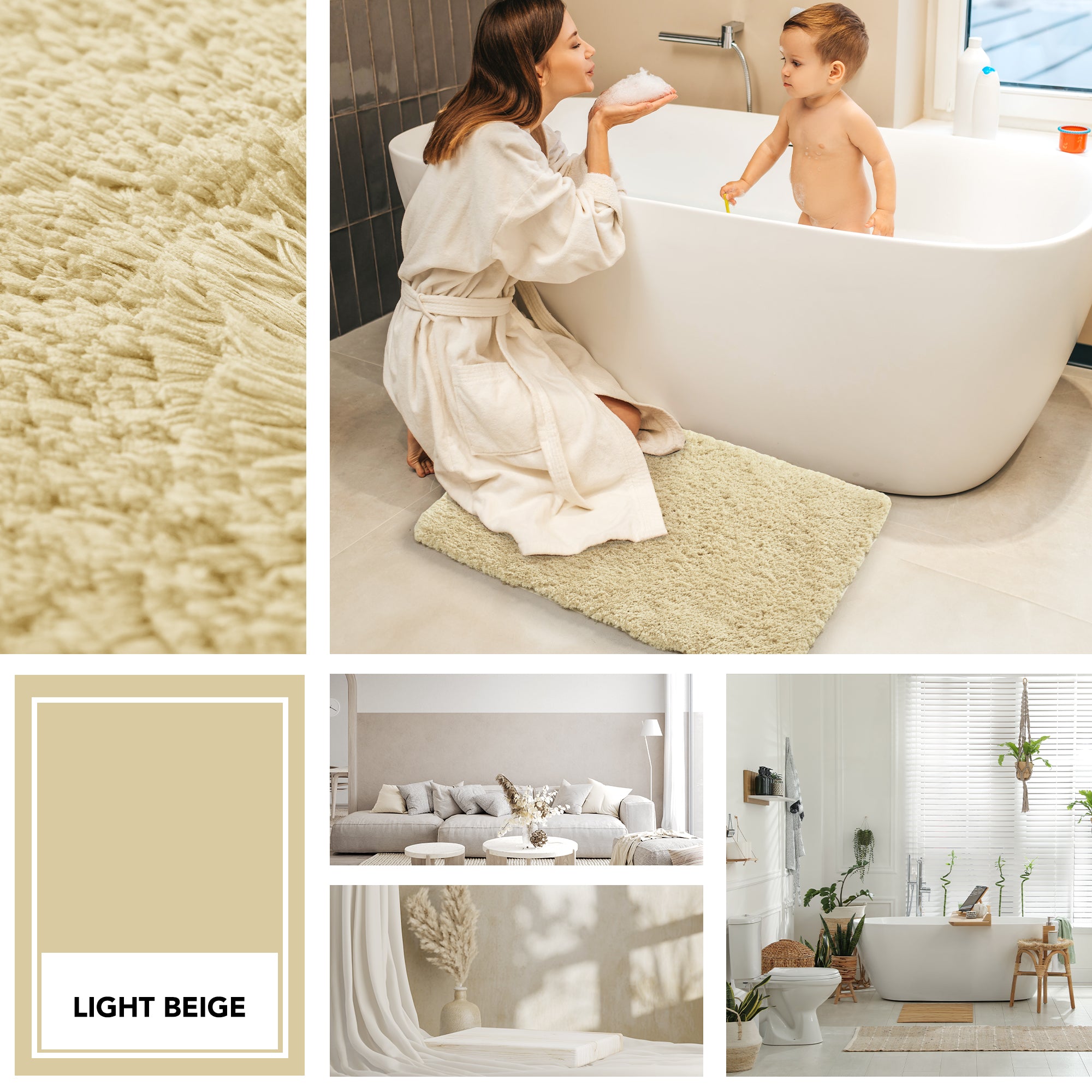 Deconovo Plush Non-Slip Bath Mat – Super Absorbent Rug (1 PC)