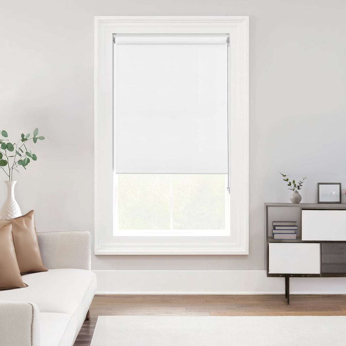 Deconovo Corded Blackout Roller Shade, White, 34 x 72 Inch - White, 34 x 72