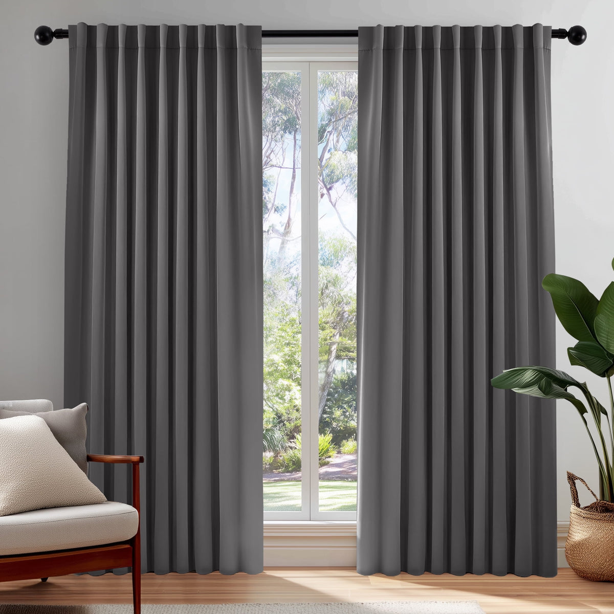 ZOPZO Curtains & Valances, Dark Gray