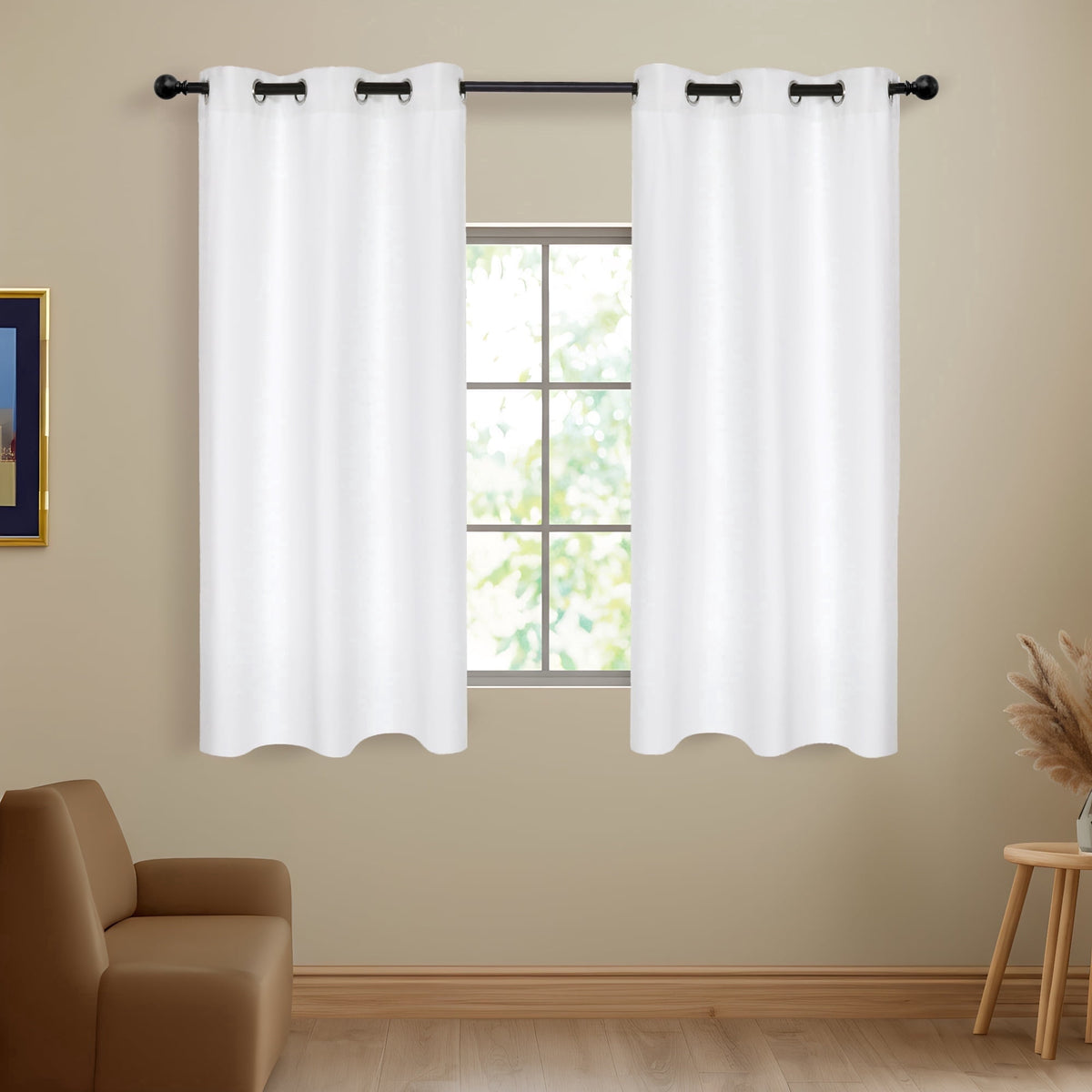 ZOPZO Curtains & Valances, Pure White