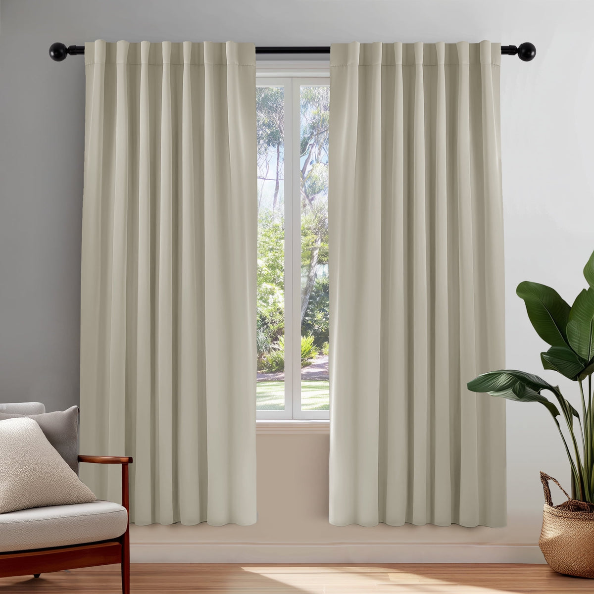 ZOPZO Curtains & Valances, Light Beige