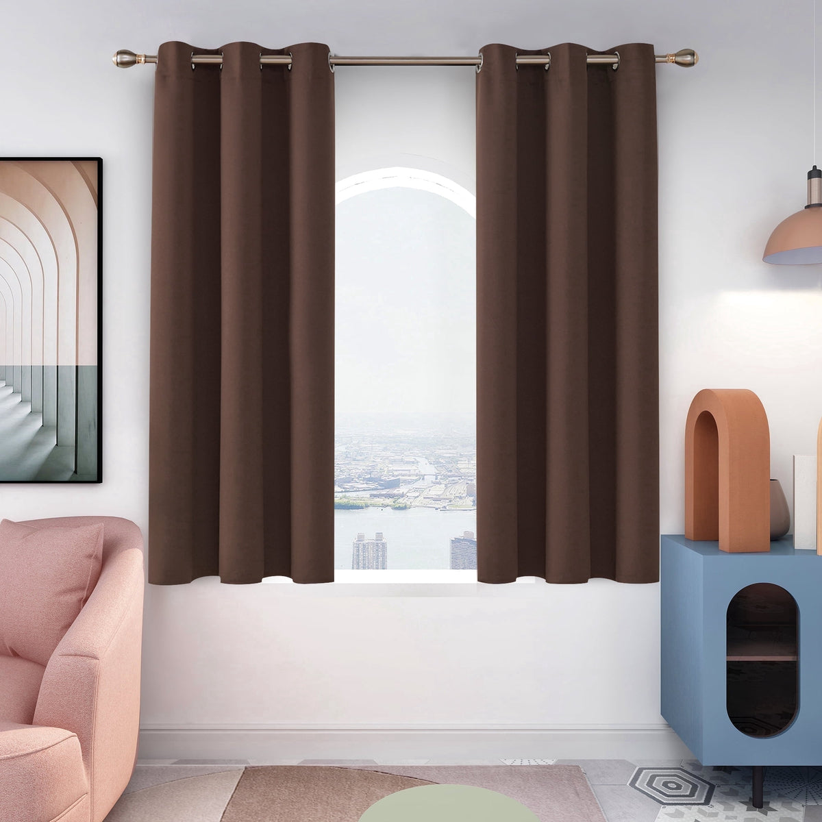 ZOPZO Curtains & Valances, Chocolate