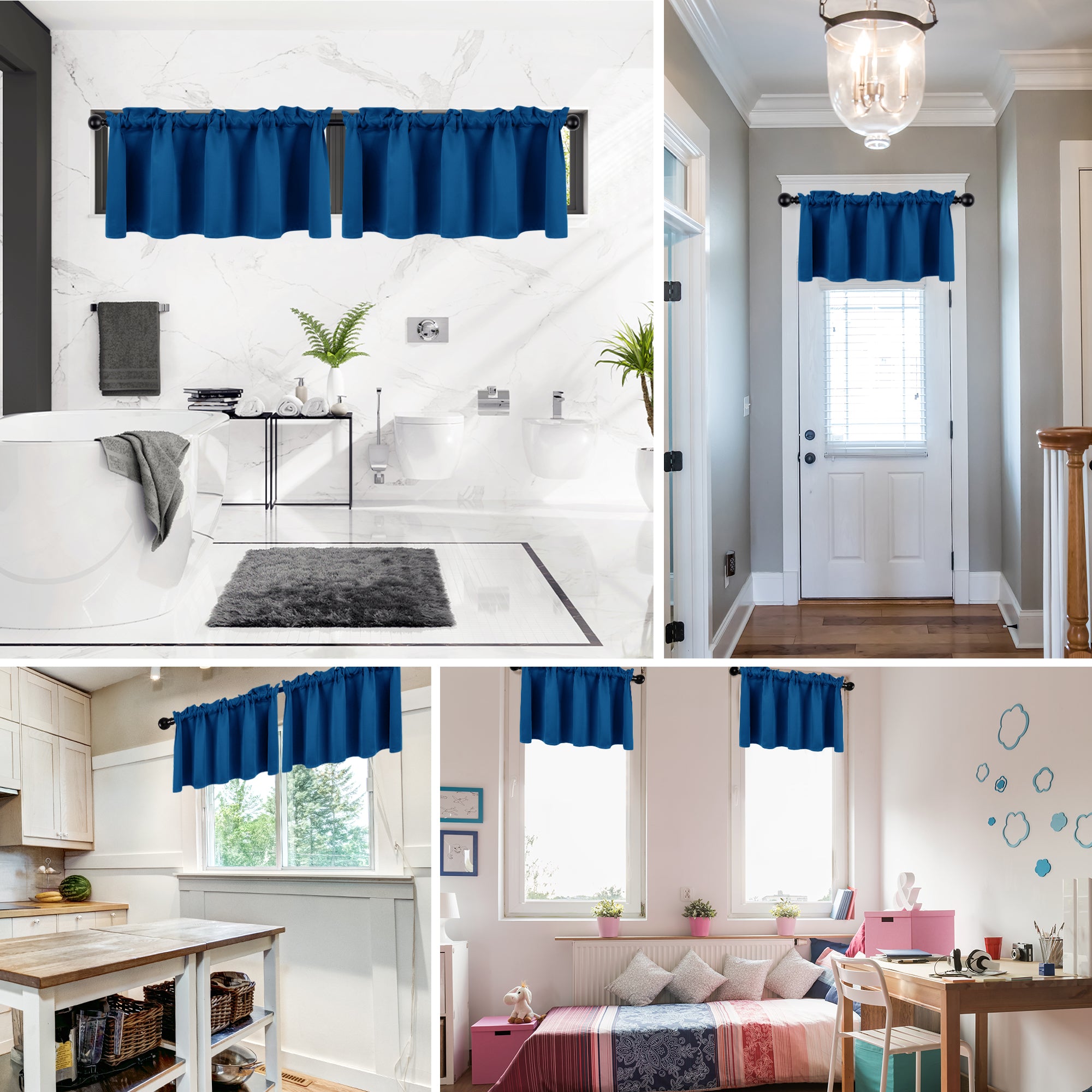 Deconovo Room Darkening Rod Pocket Window Valance – 1 Panel