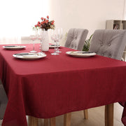 Deconovo Linen Look Tablecloth, Square and Rectangular Sizes - Red, 54 x 54