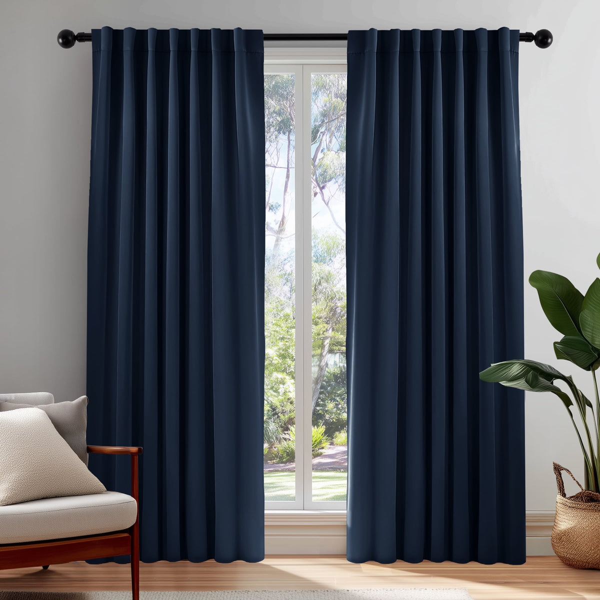 ZOPZO Curtains & Valances, Navy Blue