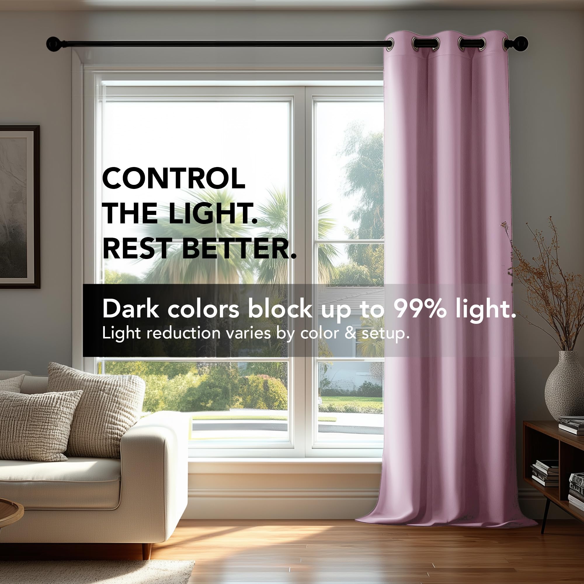 Deconovo Grommet Curtains 2 Panels, Thermal Insulated, 38"W