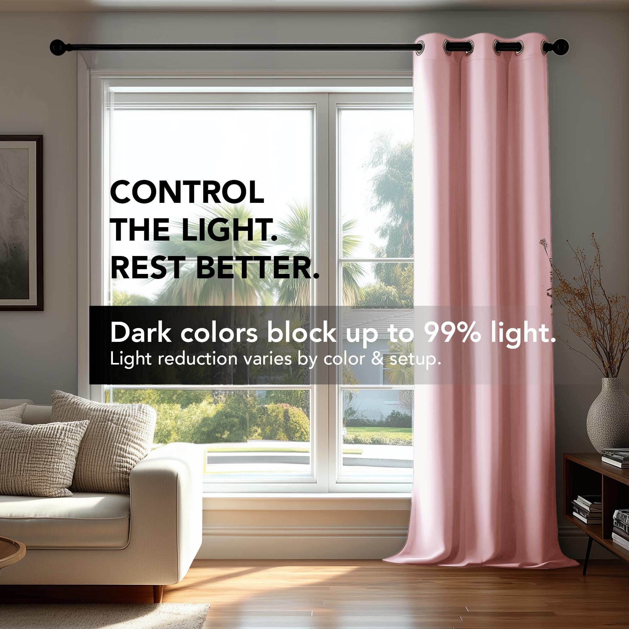 Deconovo Grommet Curtains 2 Panels, Thermal Insulated, 38"W