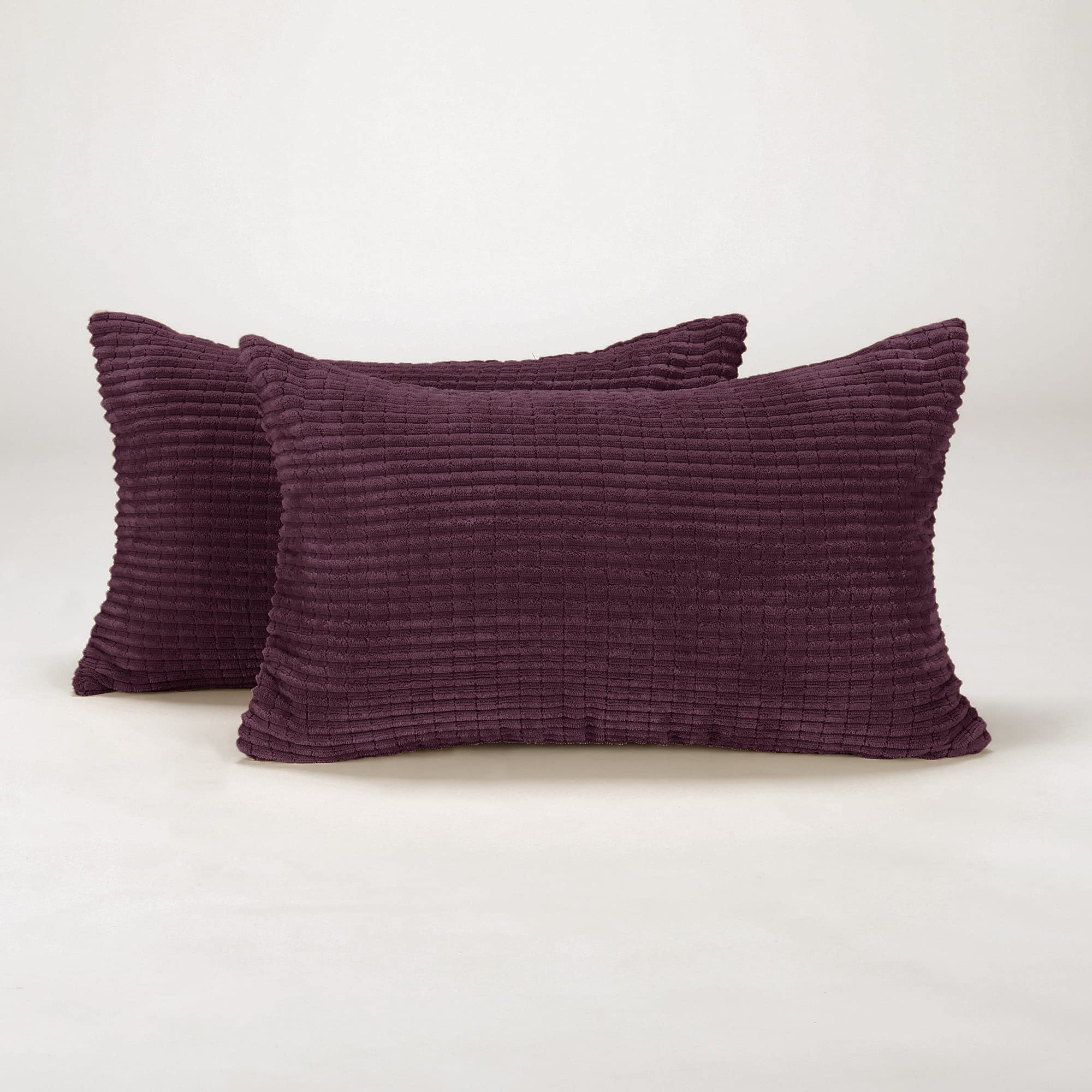 Deconovo Corduroy Decorative Throw Pillow Covers, 2-Pack, OEKO-TEX, Zippered
