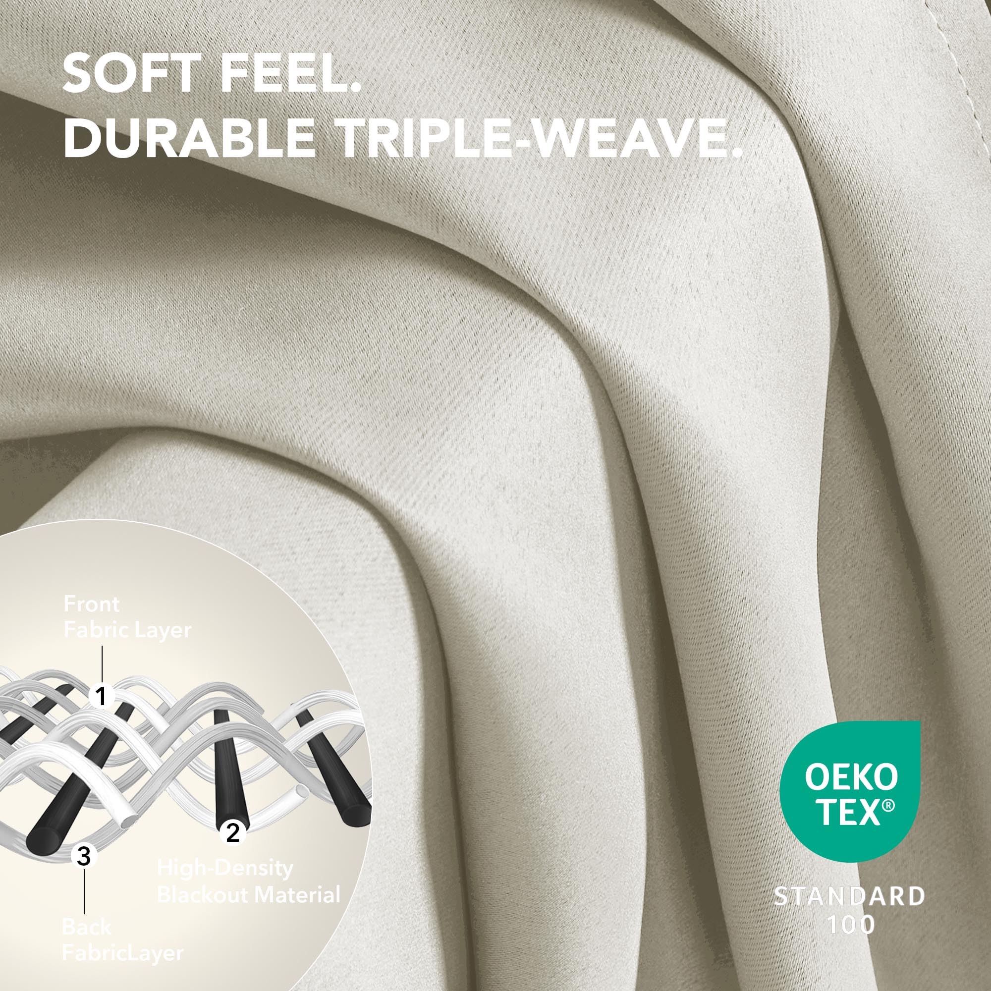 Deconovo Grommet Curtains 2 Panels, Thermal Insulated, 38"W