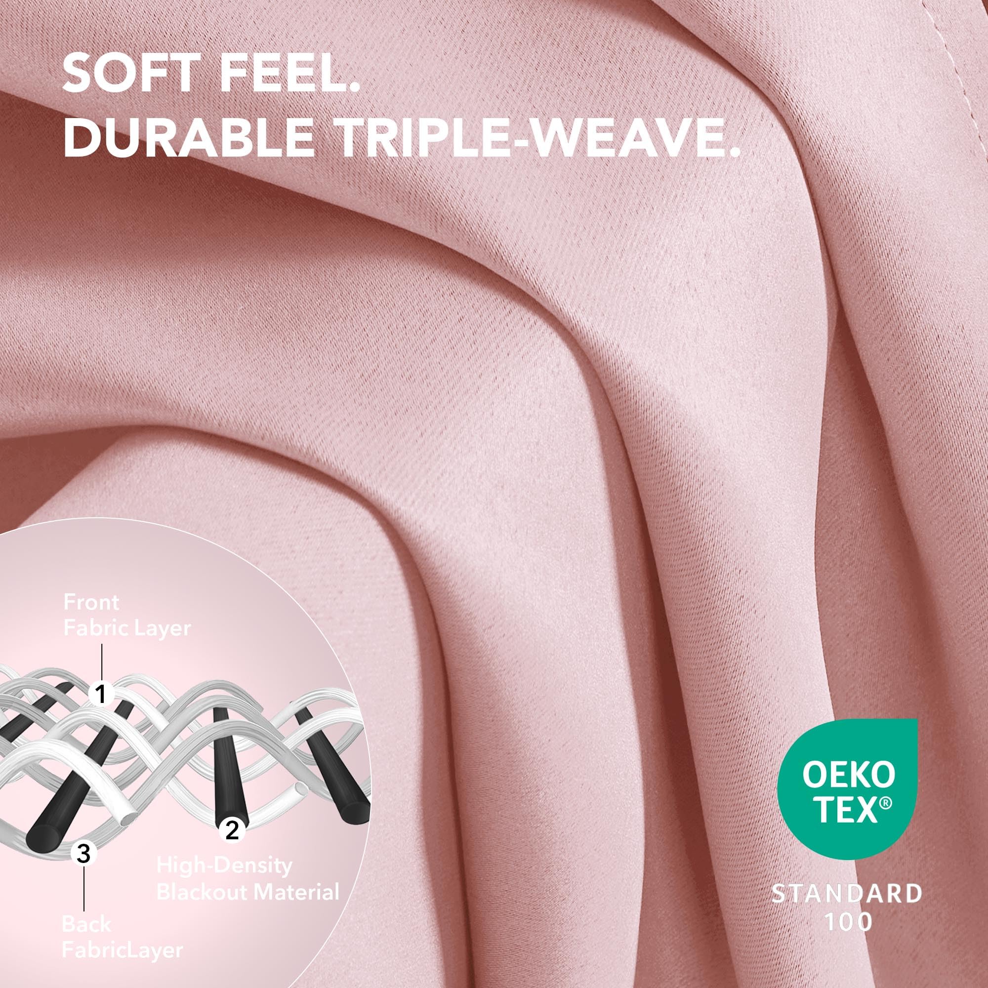 Deconovo Grommet Curtains 2 Panels, Thermal Insulated, 38"W