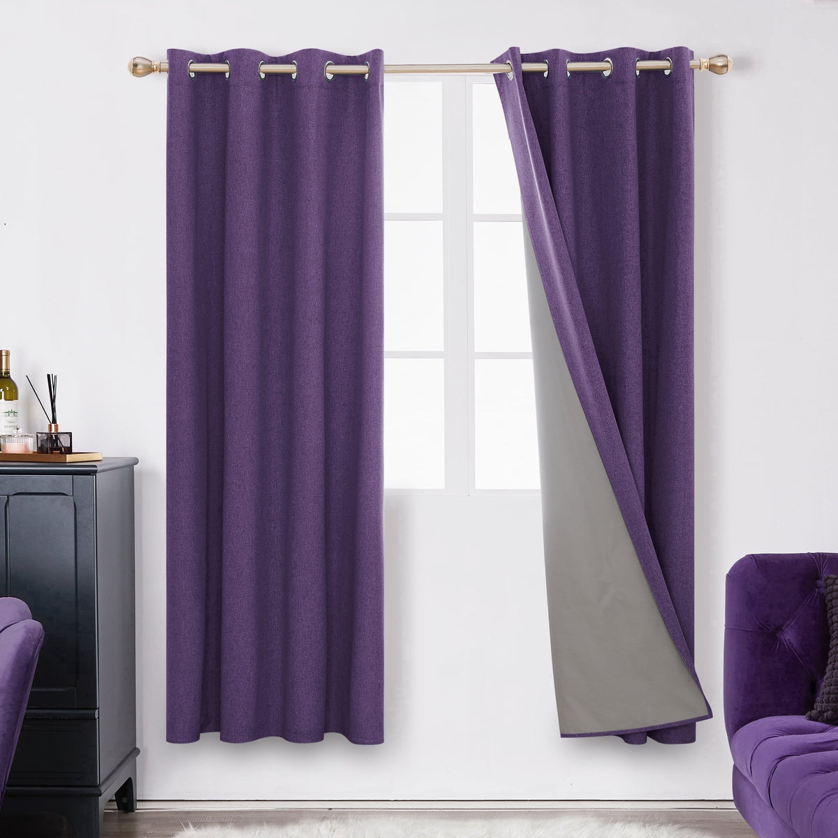ZOPZO Curtains & Valances, Purple Grape