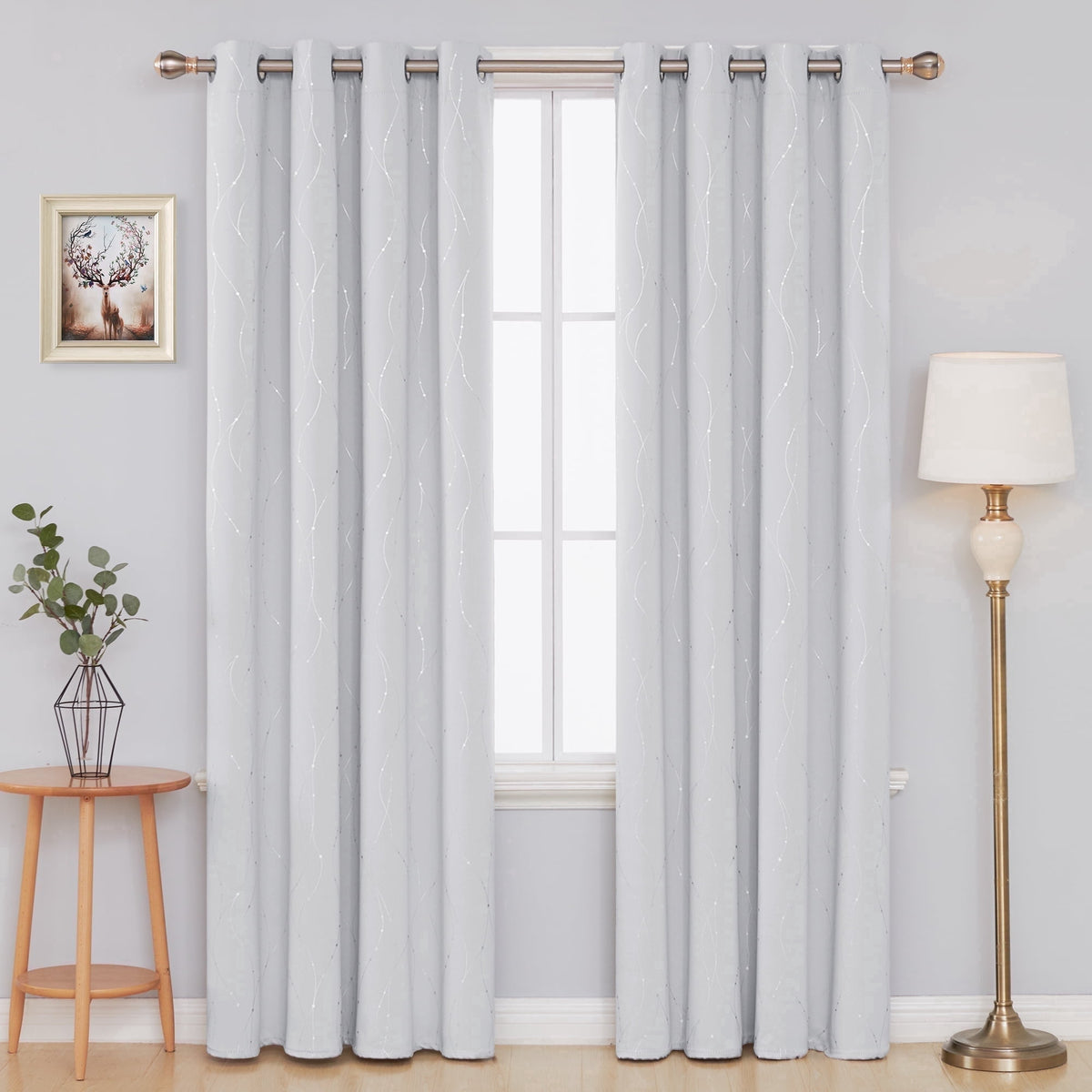 ZOPZO Curtains & Valances, Grayish White