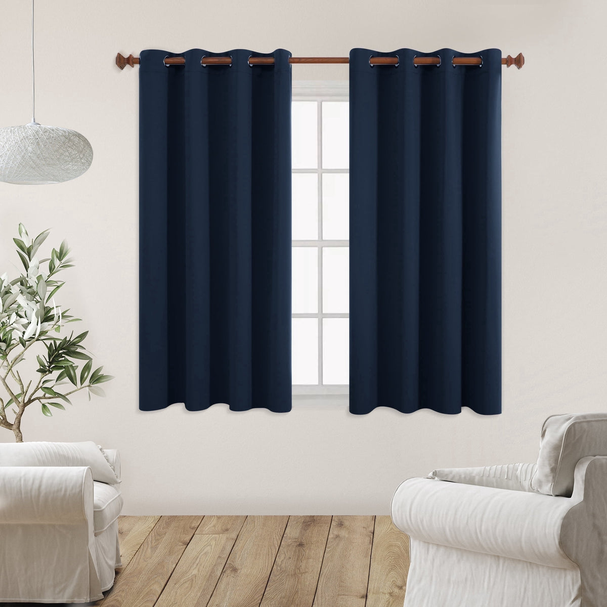 ZOPZO Curtains & Valances, Navy Blue