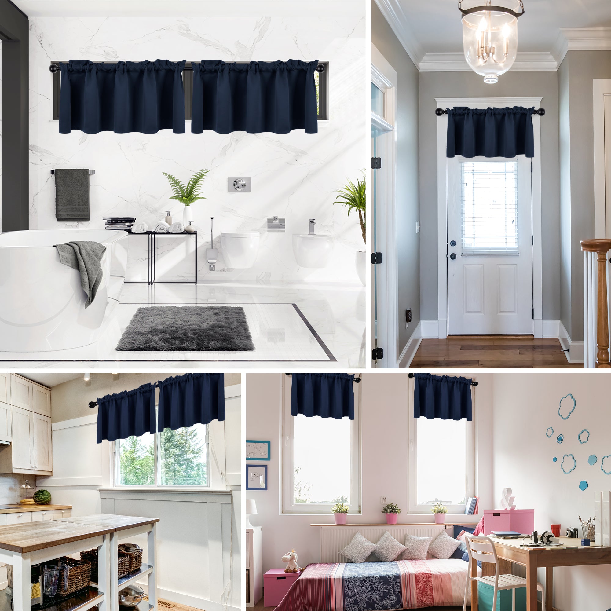 Deconovo Room Darkening Rod Pocket Window Valance – 1 Panel