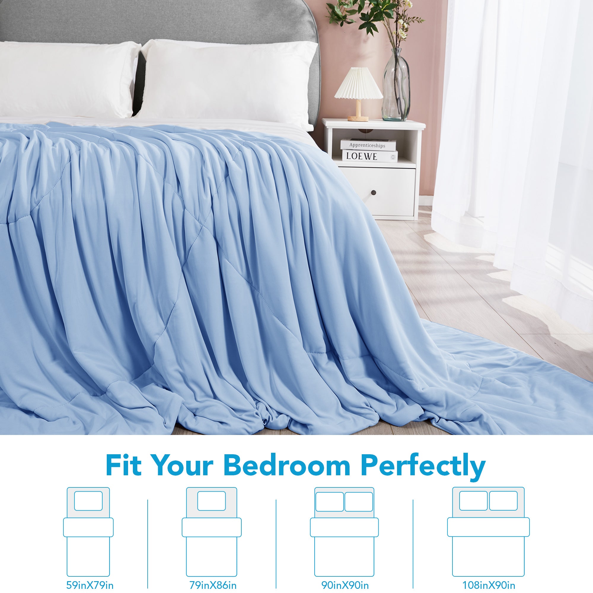 Deconovo Lightweight Cooling Comforter for Hot Sleepers, OEKO-TEX