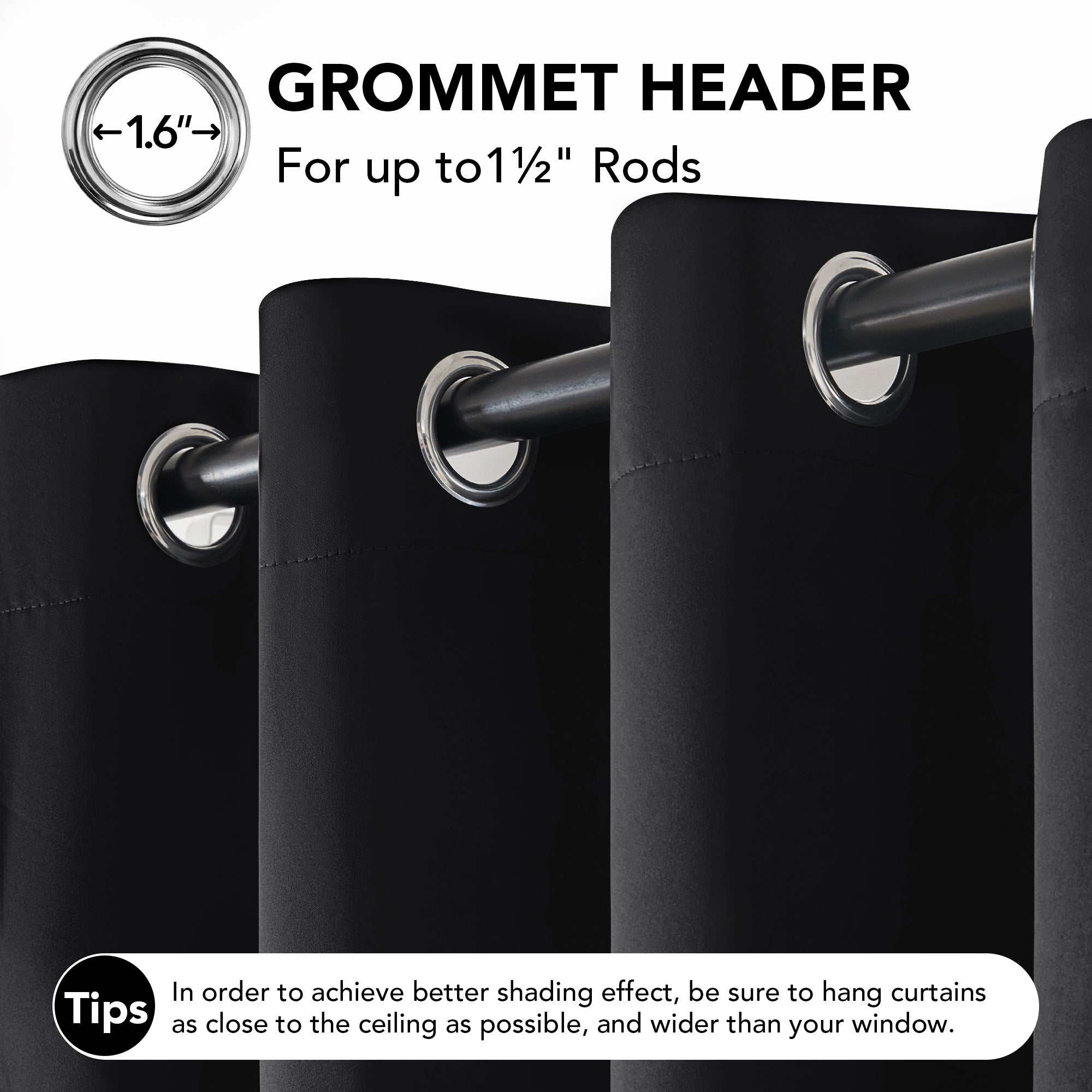 Deconovo Blackout Curtains for Bedroom & Living Room, Thermal Insulated Room Darkening Drapes, Grommet Panels Set of 2