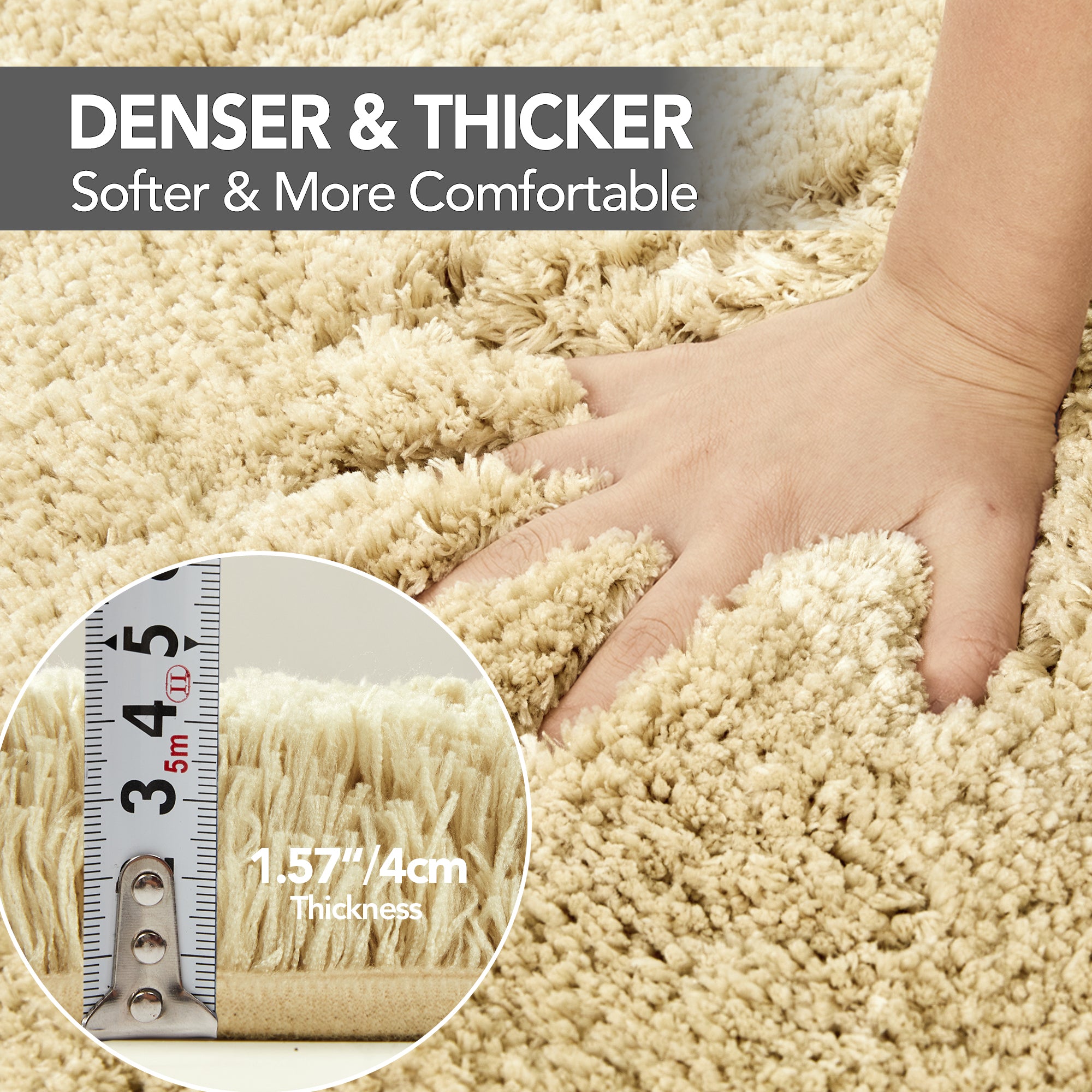 Deconovo Plush Non-Slip Bath Mat – Super Absorbent Rug (1 PC)