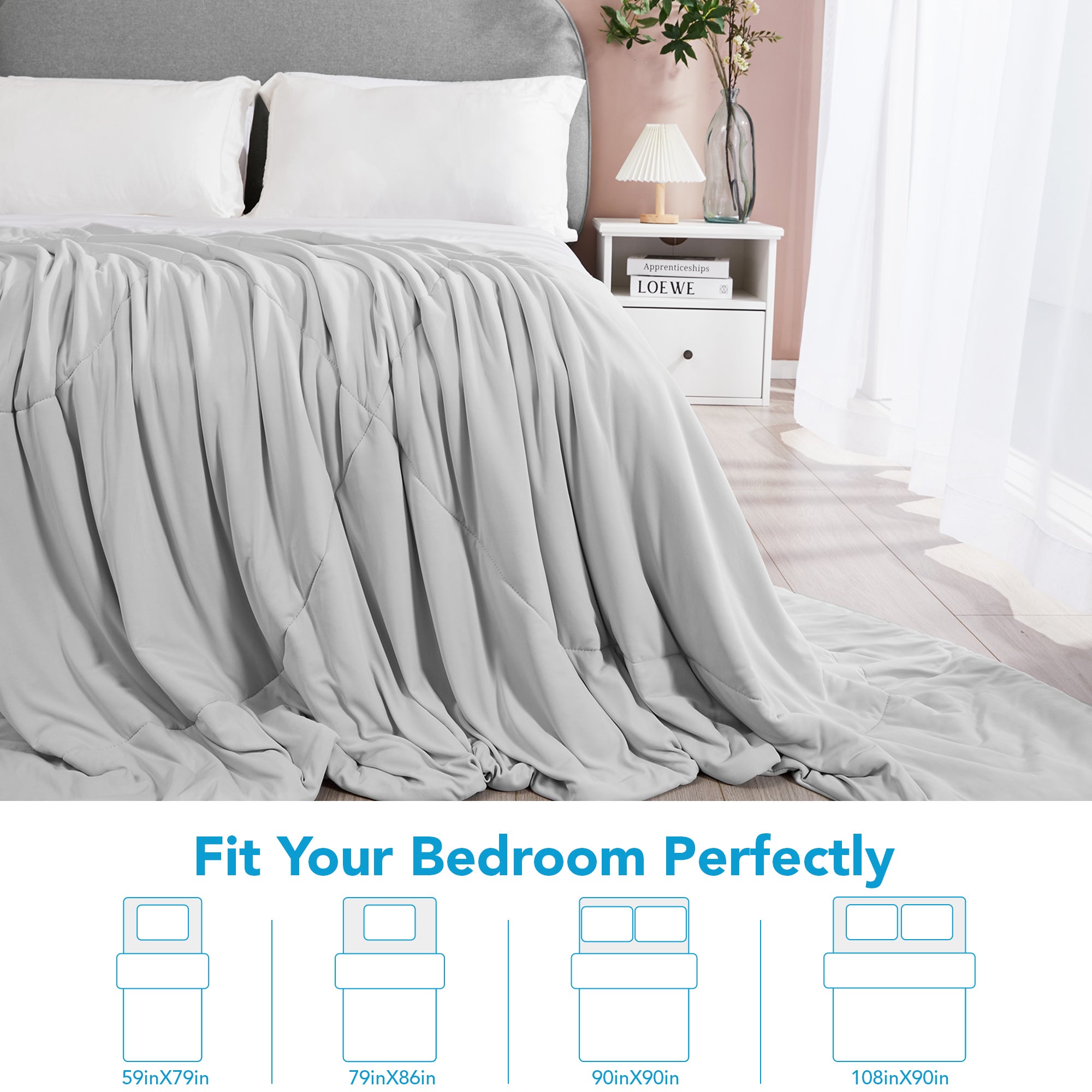Deconovo Lightweight Cooling Comforter for Hot Sleepers, OEKO-TEX
