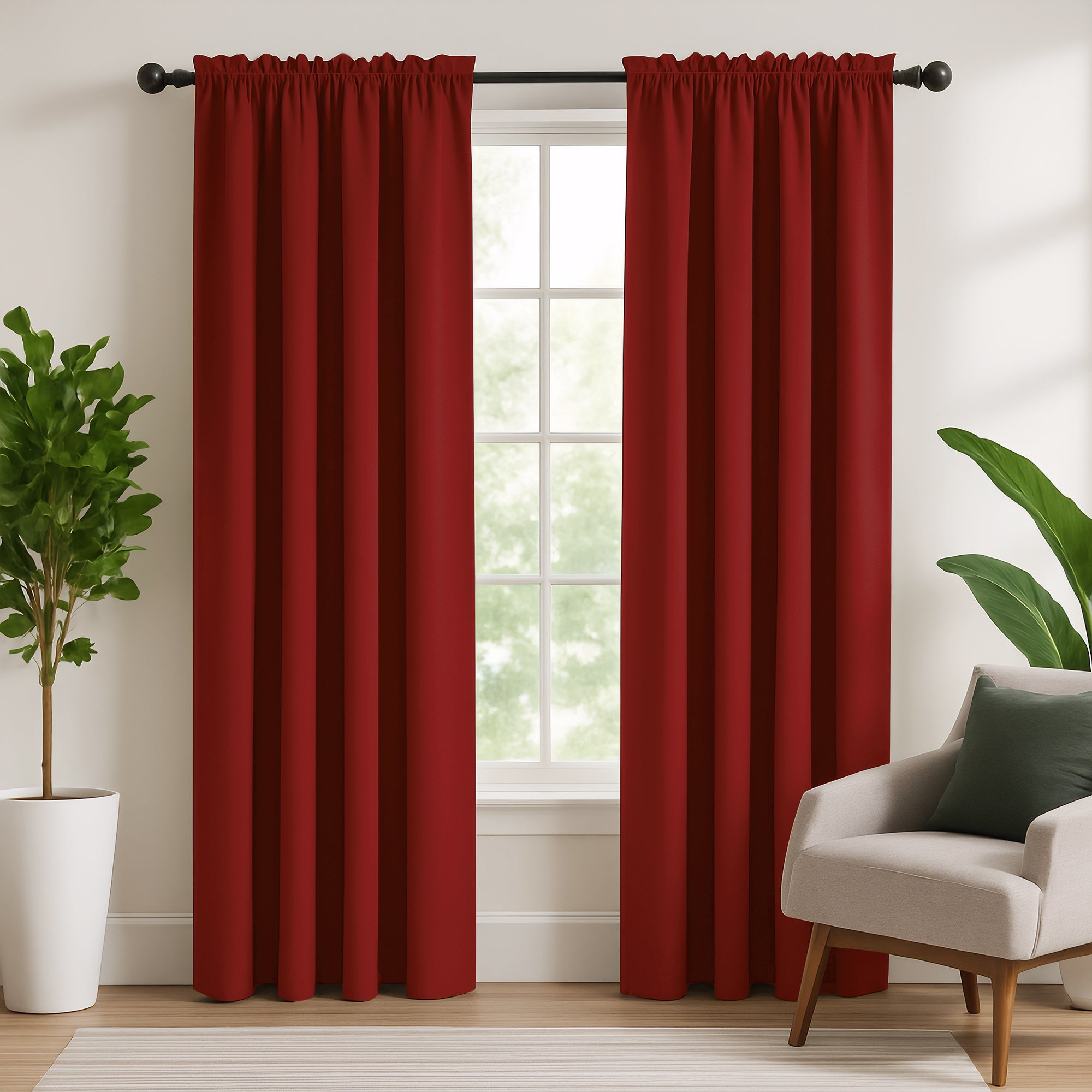 Deconovo Room Darkening Curtain Set – 2 Panels, Rod Pocket, Thermal