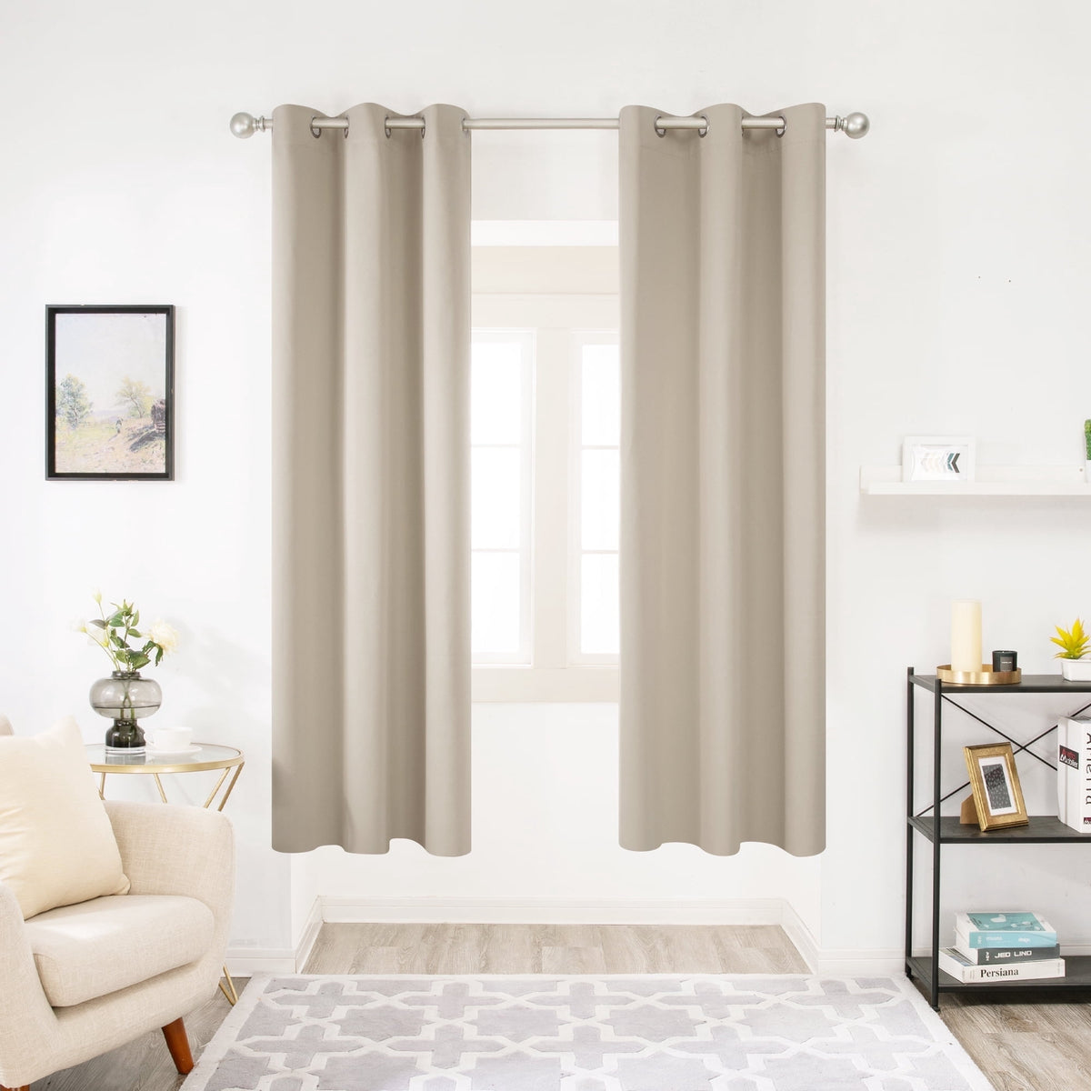 ZOPZO Curtains & Valances, Light Beige
