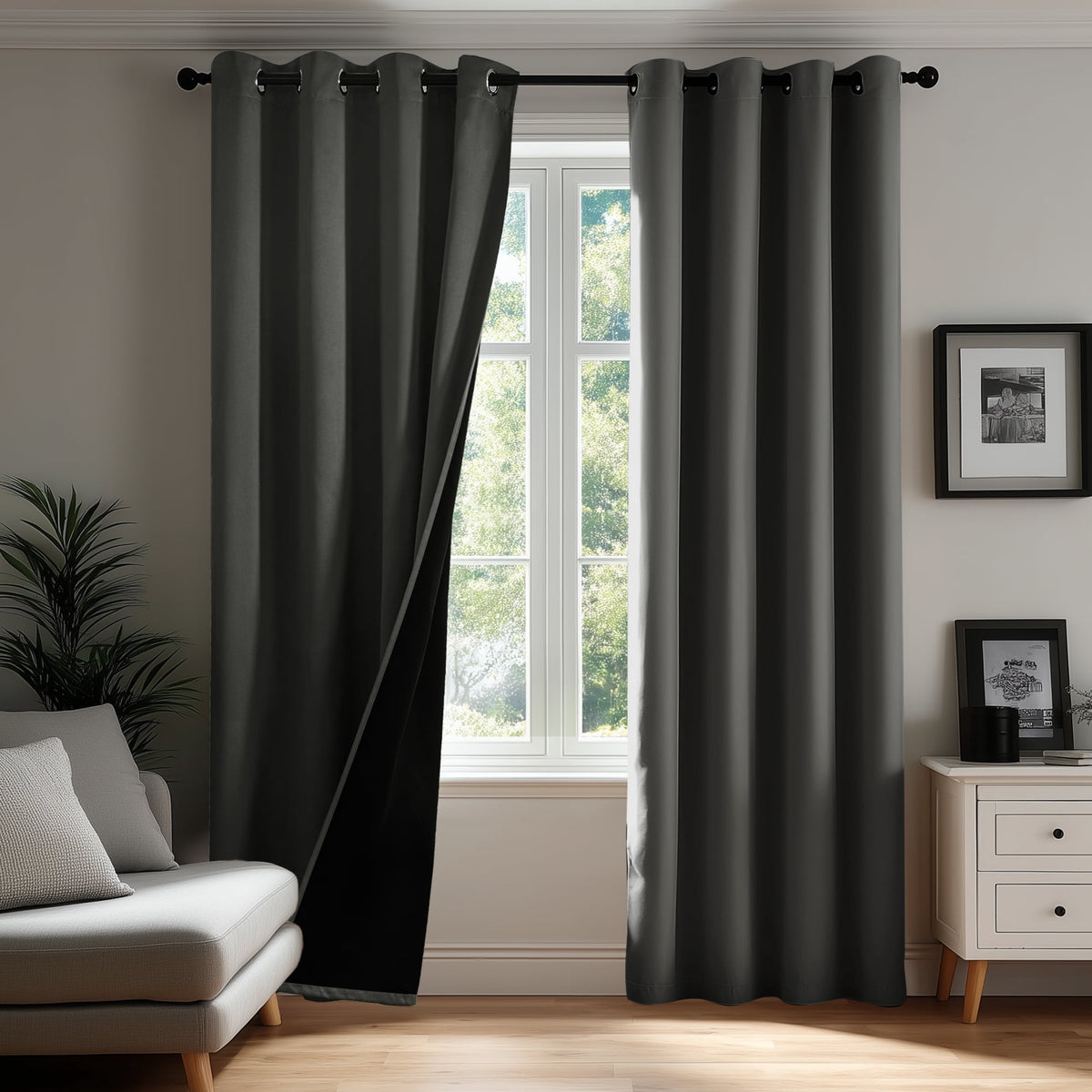 ZOPZO Curtains & Valances, Light Gray