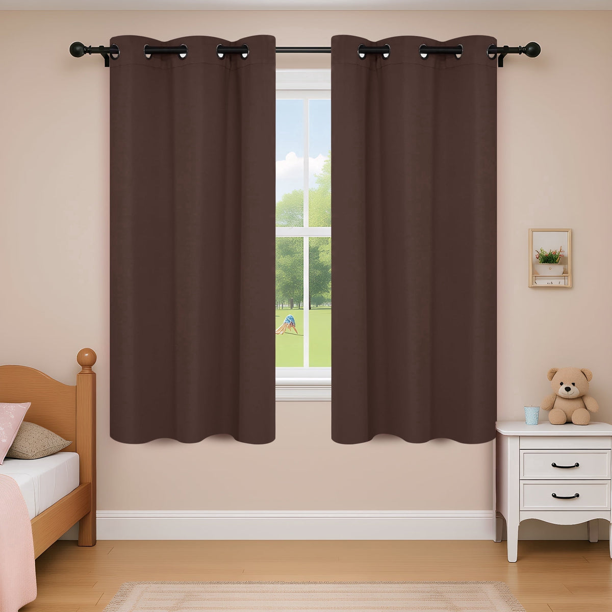 ZOPZO blackout curtain, Chocolate, 42W x 63L inches, 1 panel