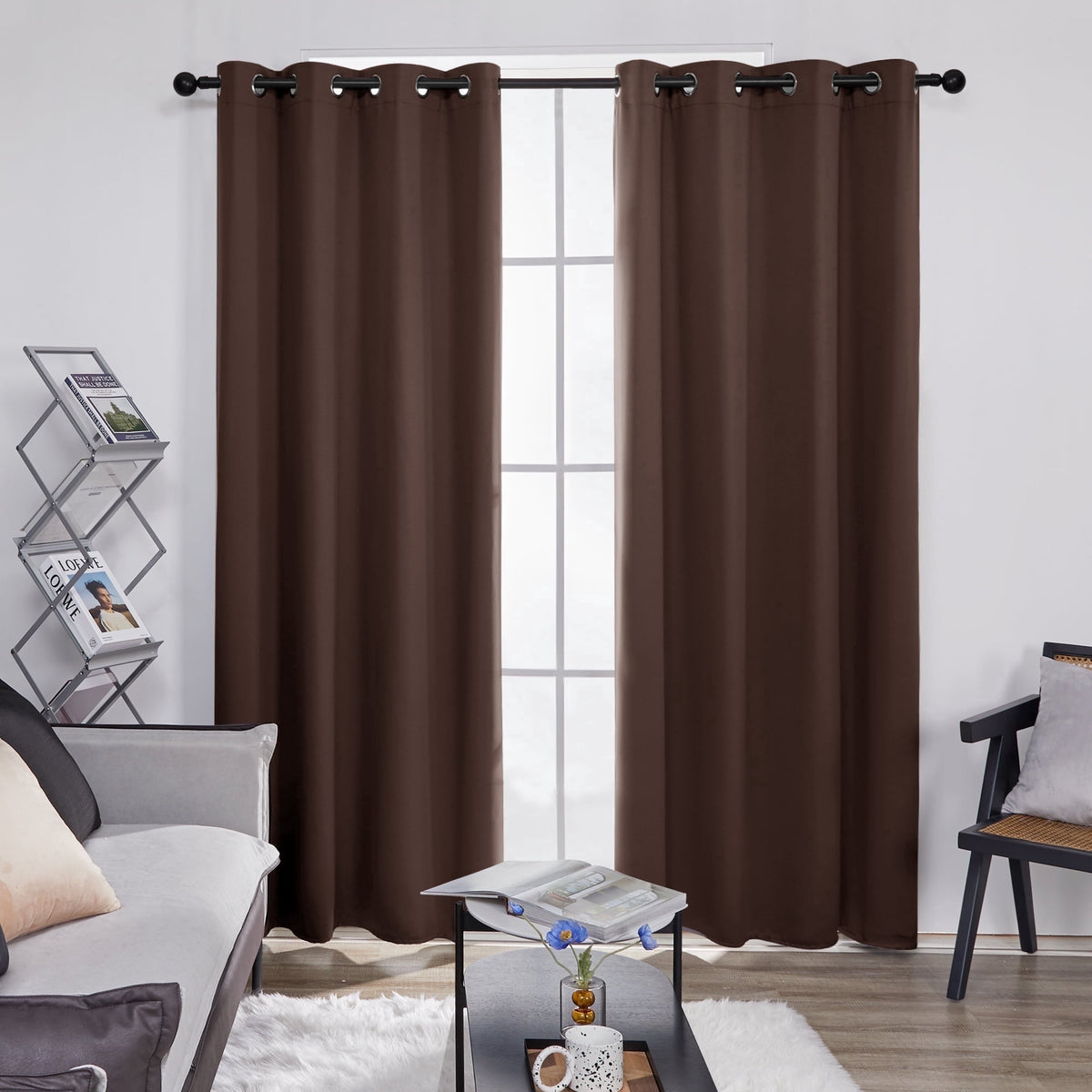 ZOPZO Curtains & Valances, Chocolate